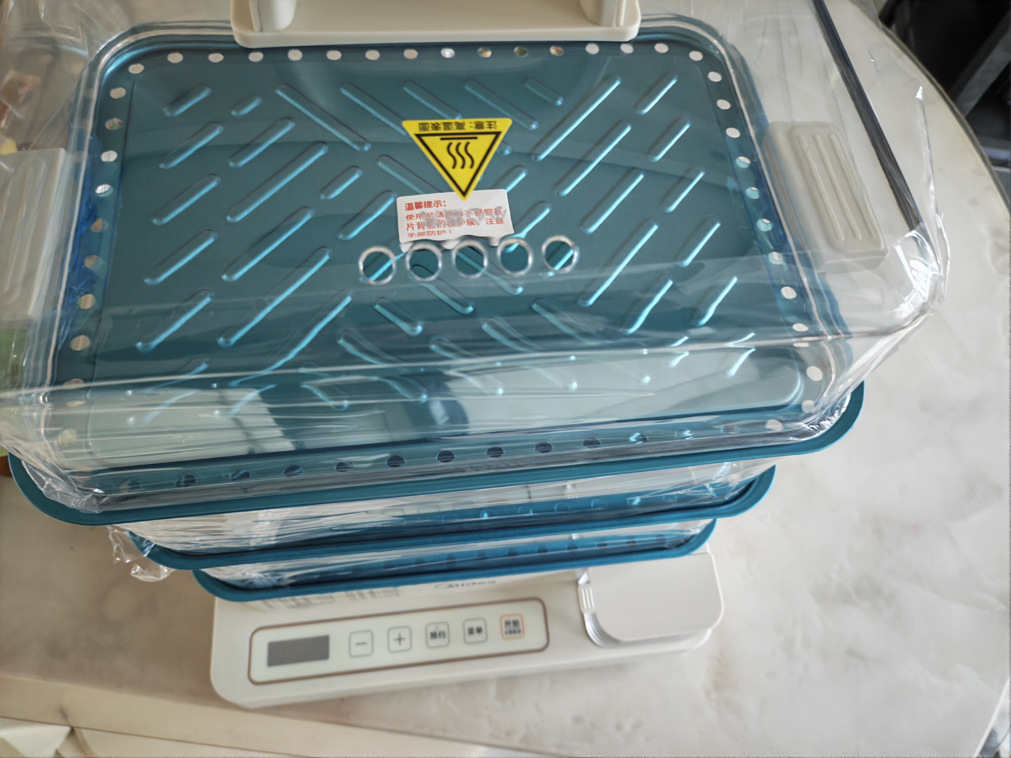 美的（Midea）电蒸锅22L三层大容量0涂层电蒸箱家用电热锅智能多用途锅28秒上汽蒸包子锅全透视窗ZGC322301 实拍图