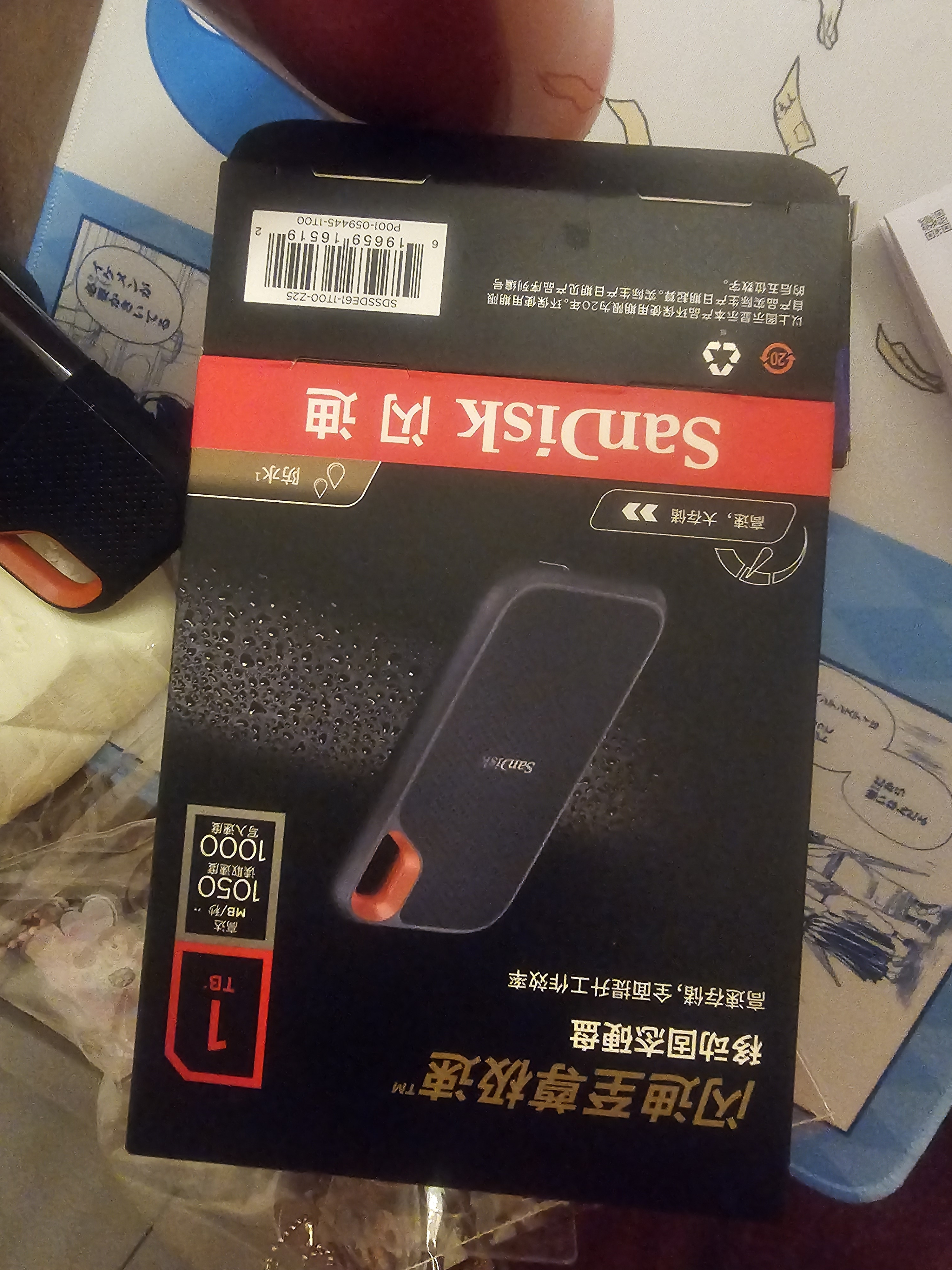 Sandisk闪迪1TB Type-c USB3.2 NVMe移动固态硬盘（PSSD）E61卓越版 1050MB/s三防保护 手机笔记本电脑外接SSD 实拍图