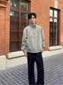主意范（ZHUYIFAN）美式扎染pu皮衣棉服外套男款春秋冬季加绒加厚立领防寒机车服夹克 5D3074灰色加绒【升级款】 L 110-130斤 实拍图