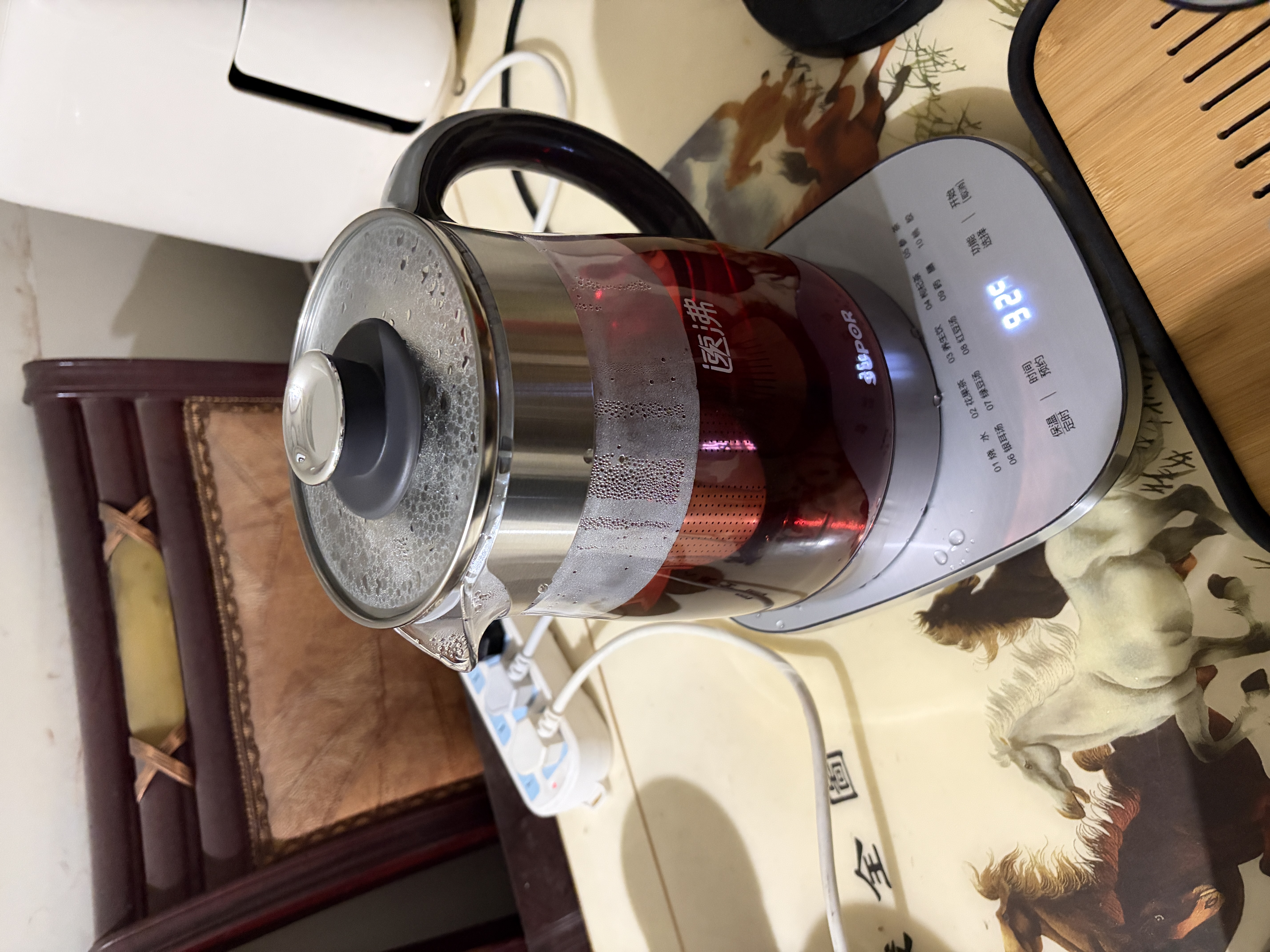 苏泊尔（SUPOR）养生壶 烧水壶 电水壶 煮茶器 热水壶 玻璃花茶调奶器 316L不锈钢恒温水壶2L 保温煮茶壶SW-20YQ69 实拍图
