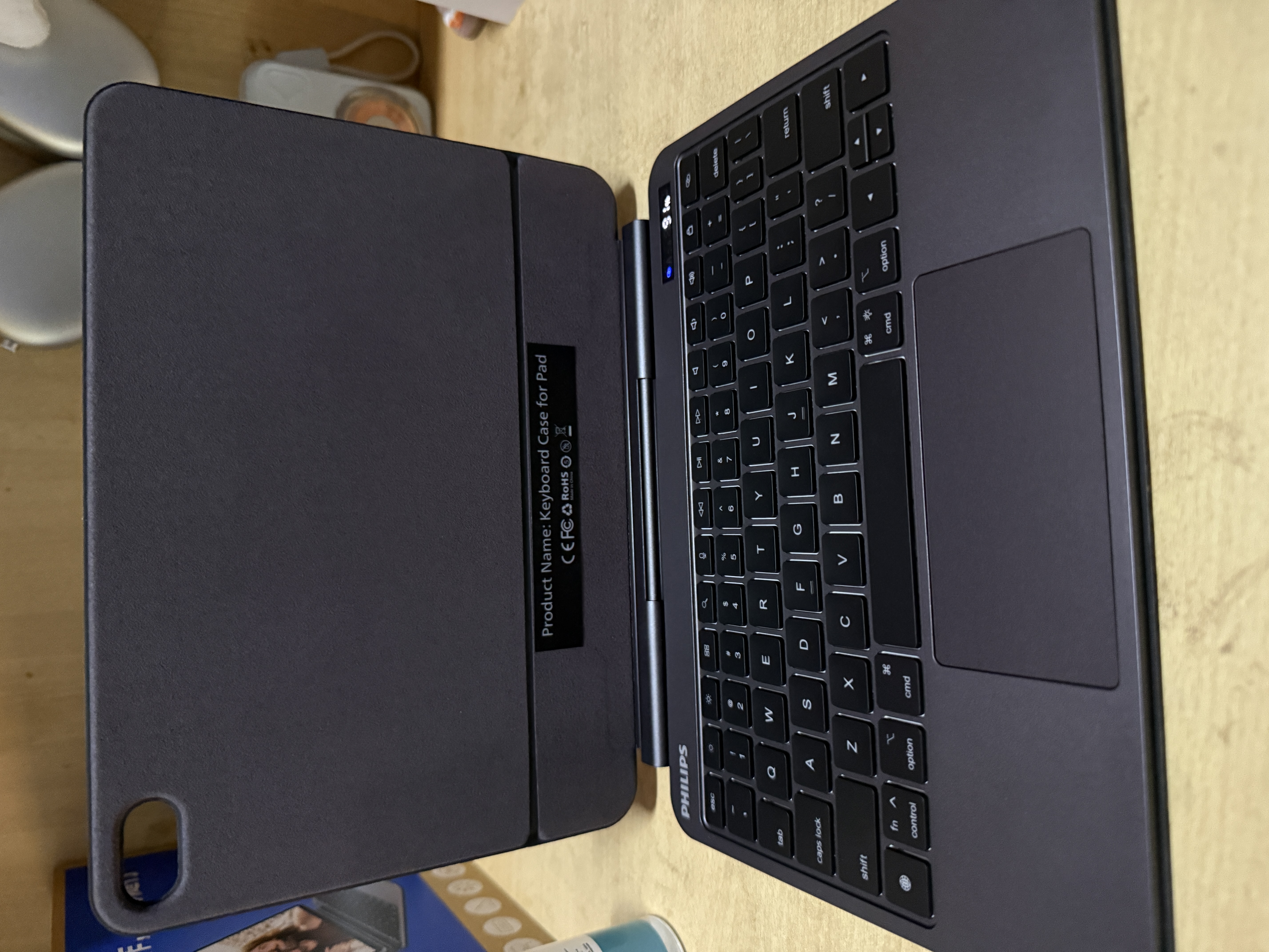飞利浦（PHILIPS）【妙控键盘】适用ipad air8/7/6/5/4苹果pro18-22年磁吸悬浮蓝牙秒连平板无线键盘保护套一体 【磁悬浮触控键盘】新升级二代类金属-星空黑 iPad 10/11 实拍图