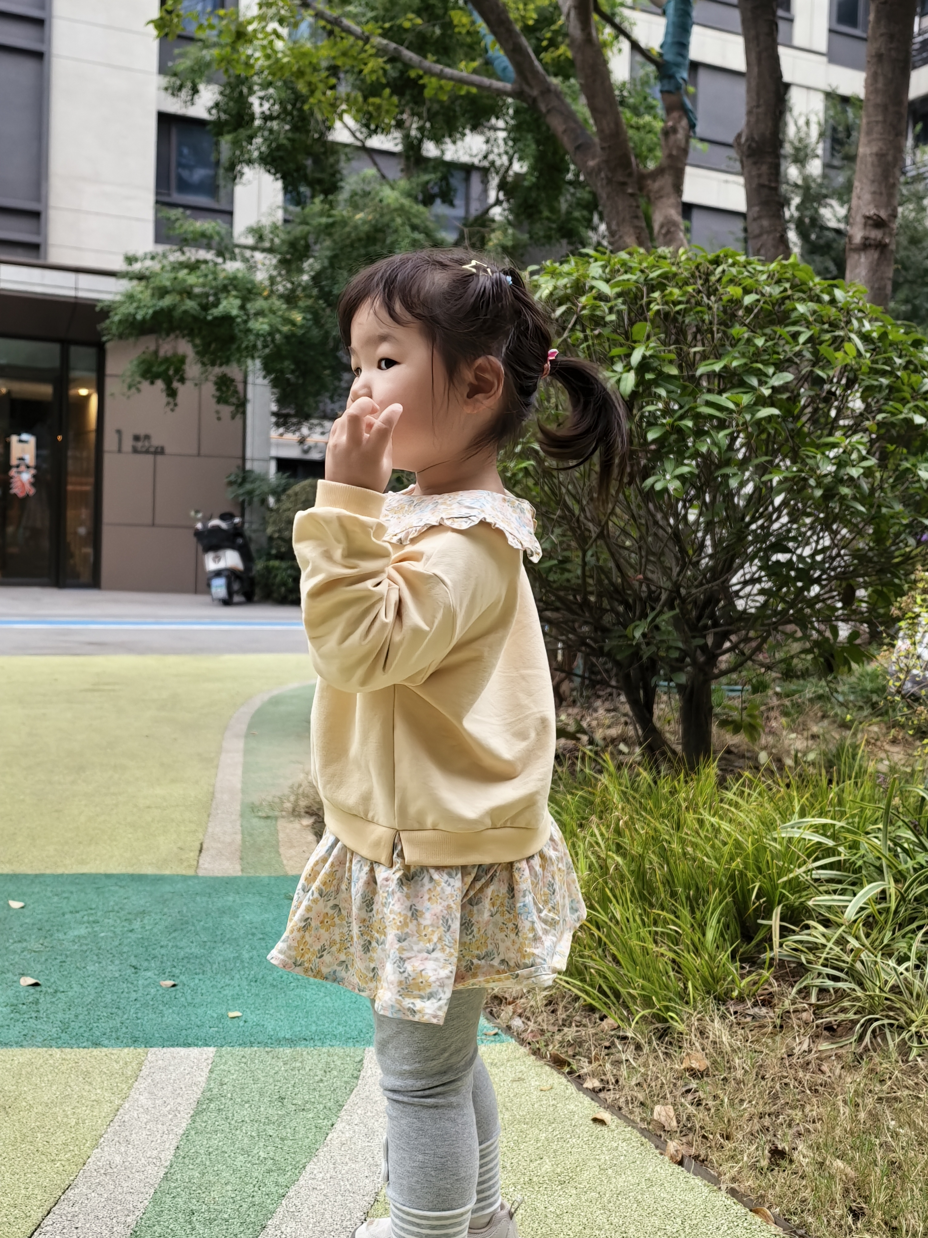 戴维贝拉女童连衣裙秋装儿童洋气卫衣裙小童宝宝拼接裙子 实拍图