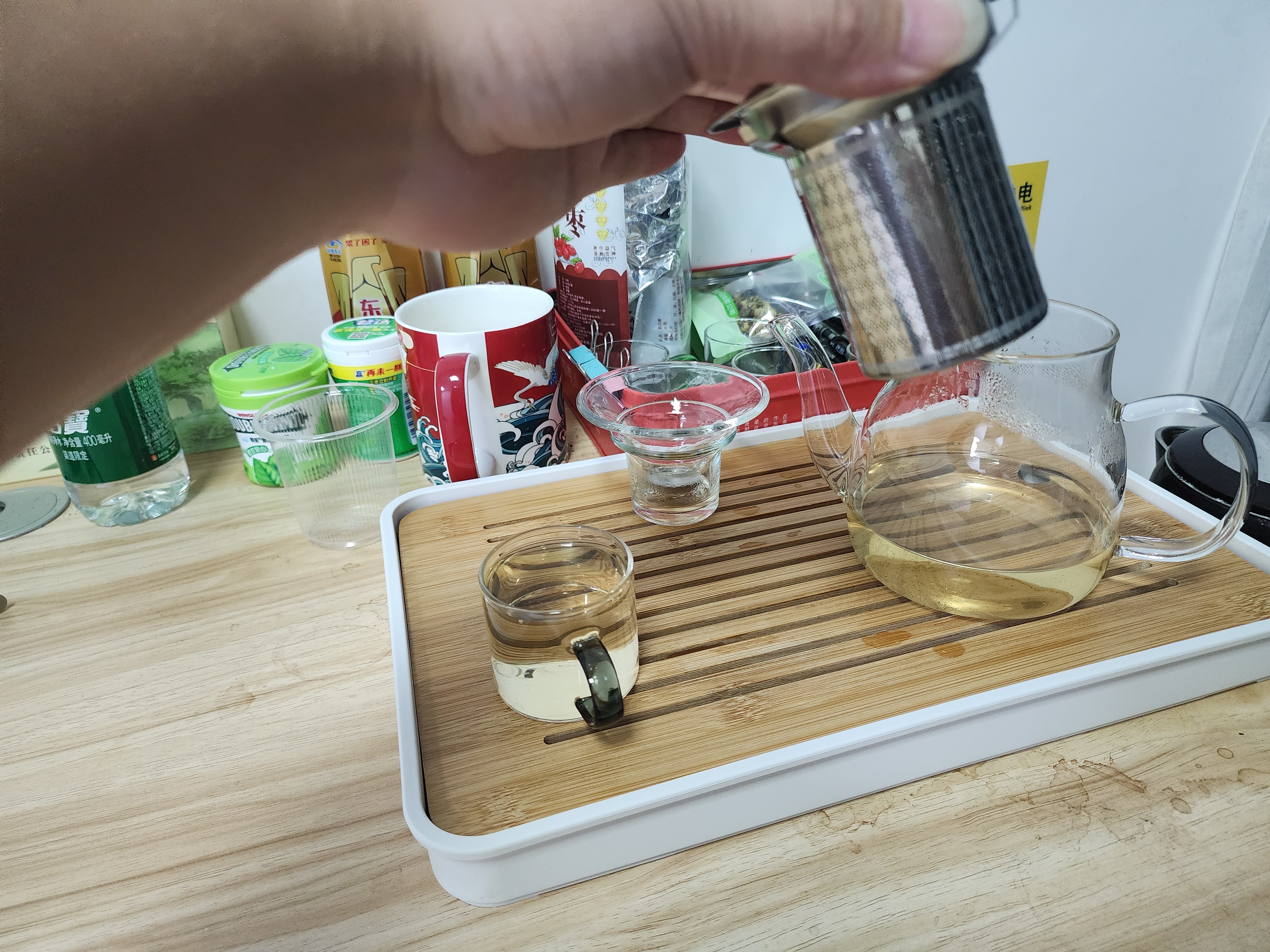 瓷牌茗茶具大容量玻璃茶具套装家用茶盘整套带过滤茶壶加厚耐热 实拍图
