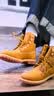 添柏岚（Timberland）踢不烂经典大黄靴高帮马丁靴户外防水童鞋青少年女12909W小麦色39 实拍图