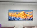 画拾冠背有靠山客厅装饰画2026年新款靠山图沙发背景墙挂画高端大气壁画 日照金山-A 150*60CM【建议1.8-2米沙发】 【金色】铝合金框-晶瓷画 实拍图