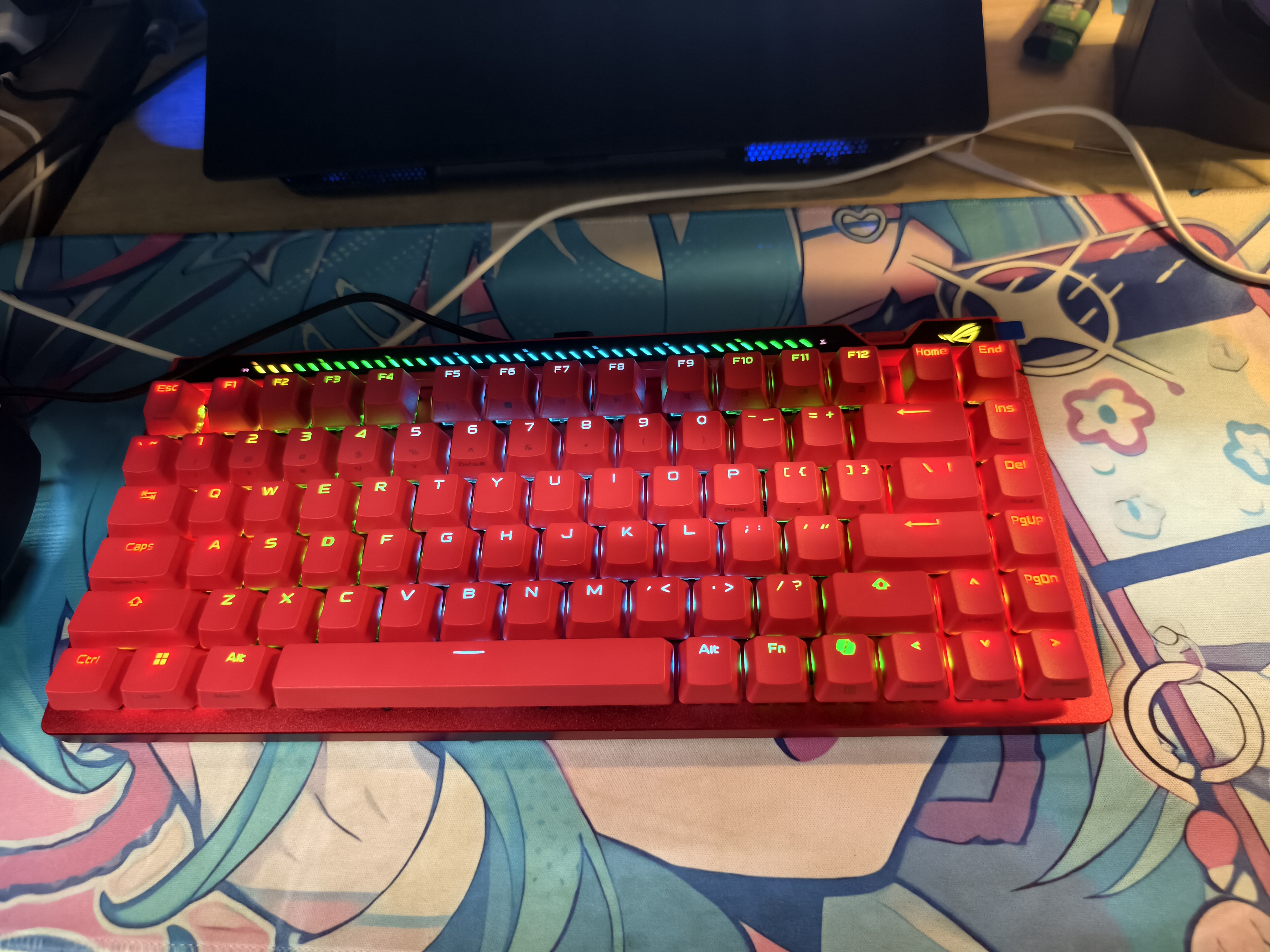ROG魔导士Ace 75HE V2X有线游戏键盘 磁轴键盘HFX V2X磁轴RT0.01电竞机械键盘小蜜蜂冠军战队同款红色 实拍图