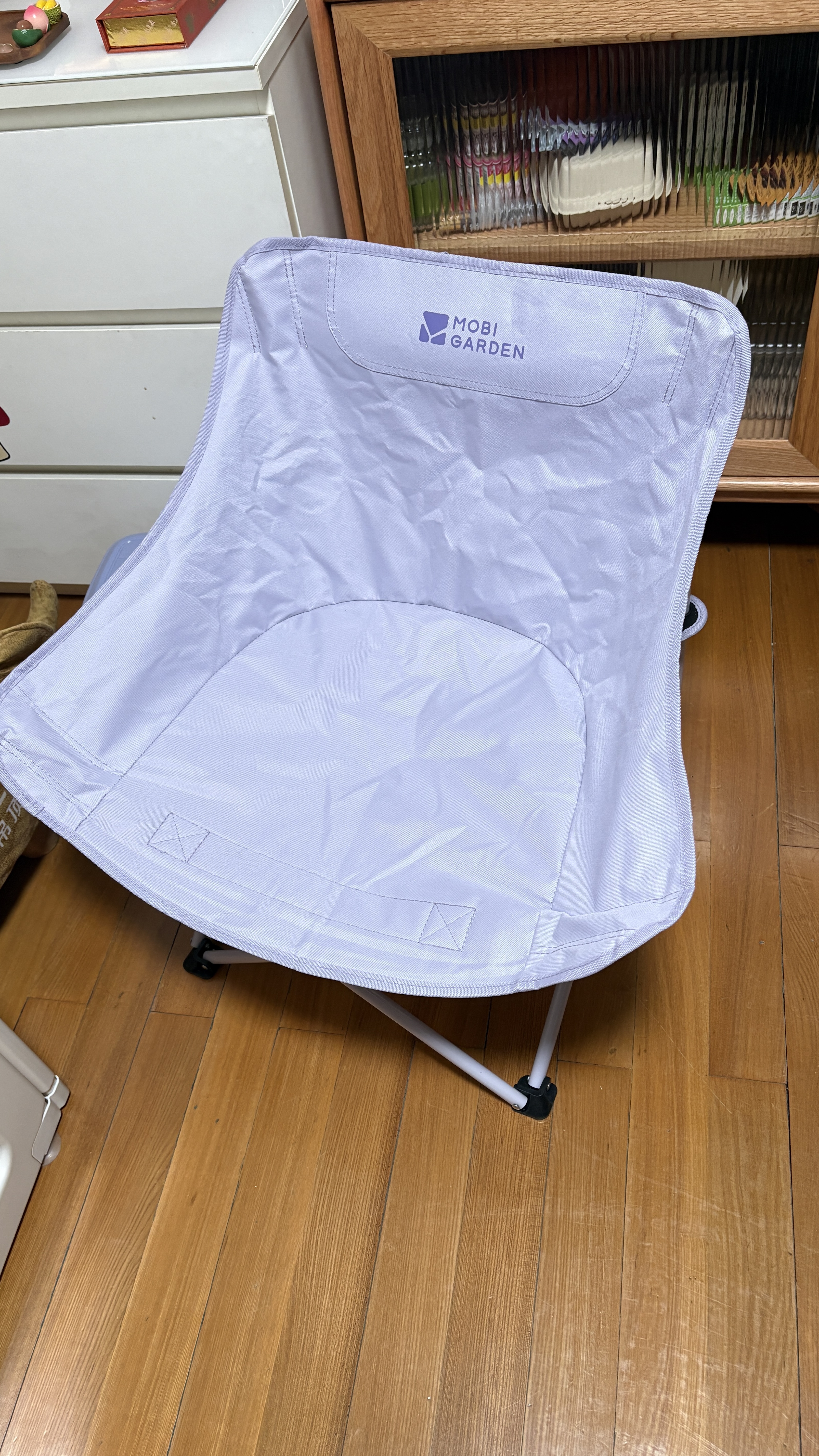 牧高笛（MOBIGARDEN）折叠月亮椅 户外露营便携懒人椅躺椅露营椅子 NX25665013 细沙黄 实拍图