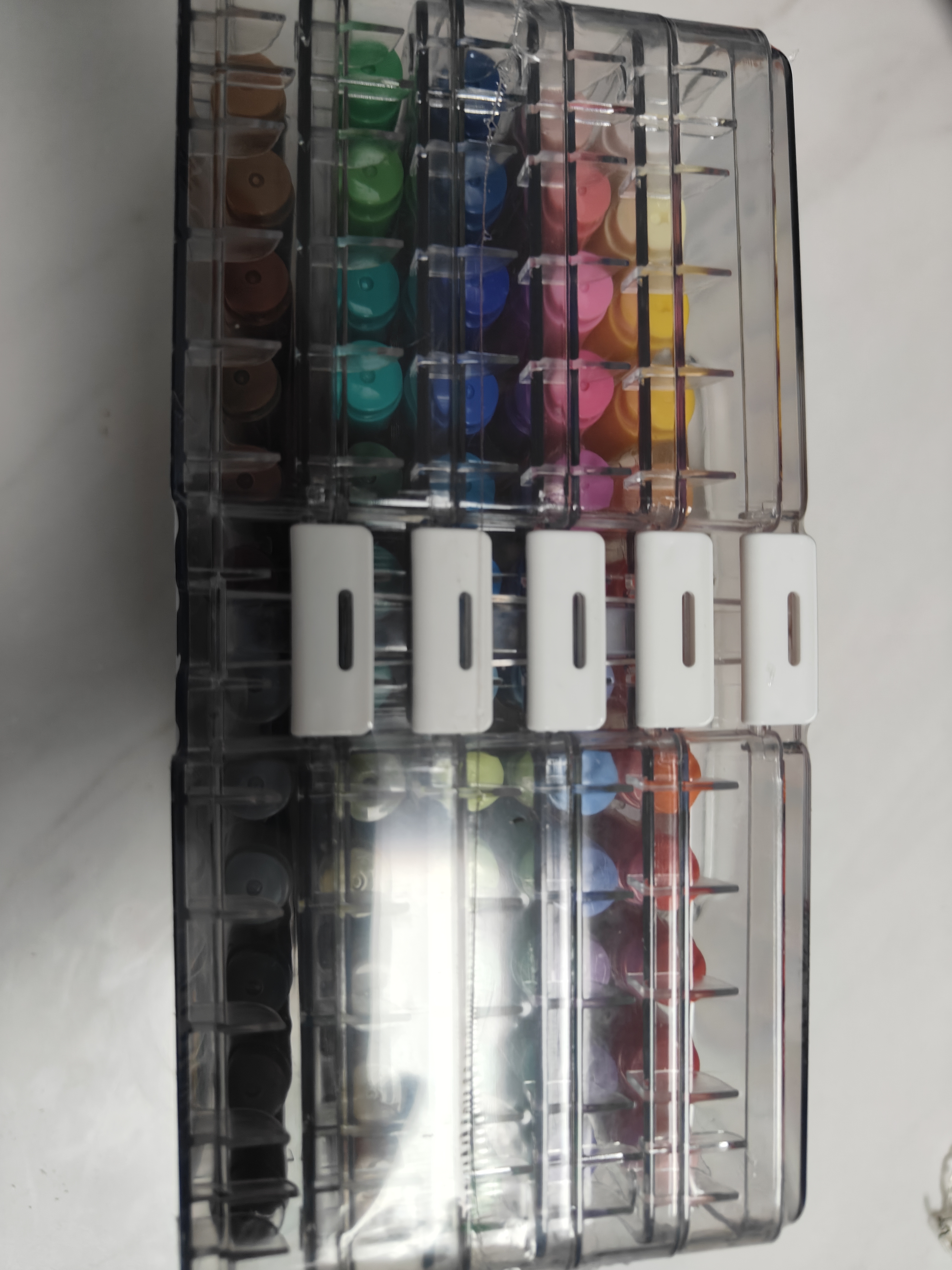 得力（deli）60色直液式丙烯马克笔软头可水洗高覆盖不透色学生荧光水彩笔层叠盒礼物手抄报涂鸦HM335/HM395 实拍图