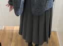 优衣库宽褶中裙女装/半身裙裙子488364 490693 488364/08深灰色 2XL 实拍图