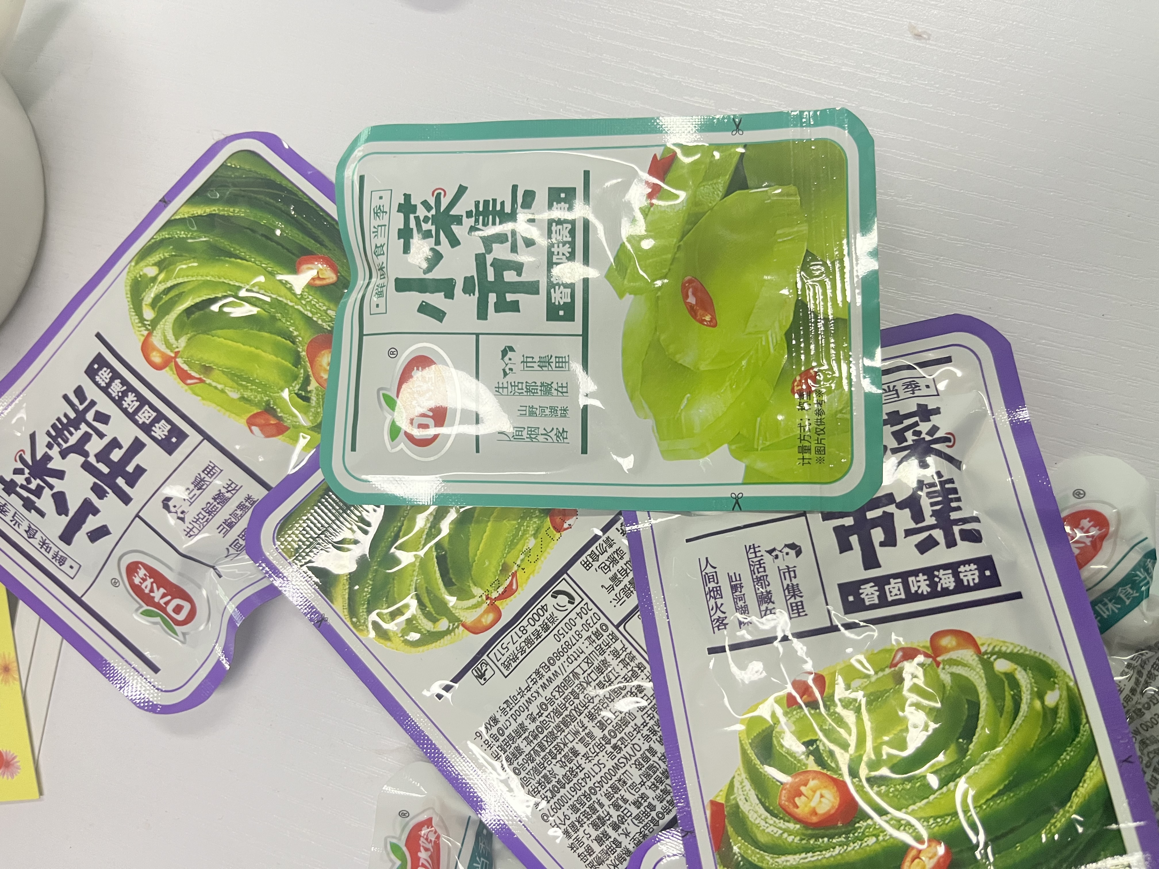 口水娃小菜组合香辣味海带丝毛豆花生米莴笋片酸豆角莲藕片萝卜干榨菜 香辣海带丝1000克--约46包 实拍图