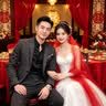 杰逊斯西服套装男韩版修身商务正装男士休闲西装外套新郎结婚礼服三件套 深灰色（西装+裤子） XL （建议125-140斤） 实拍图