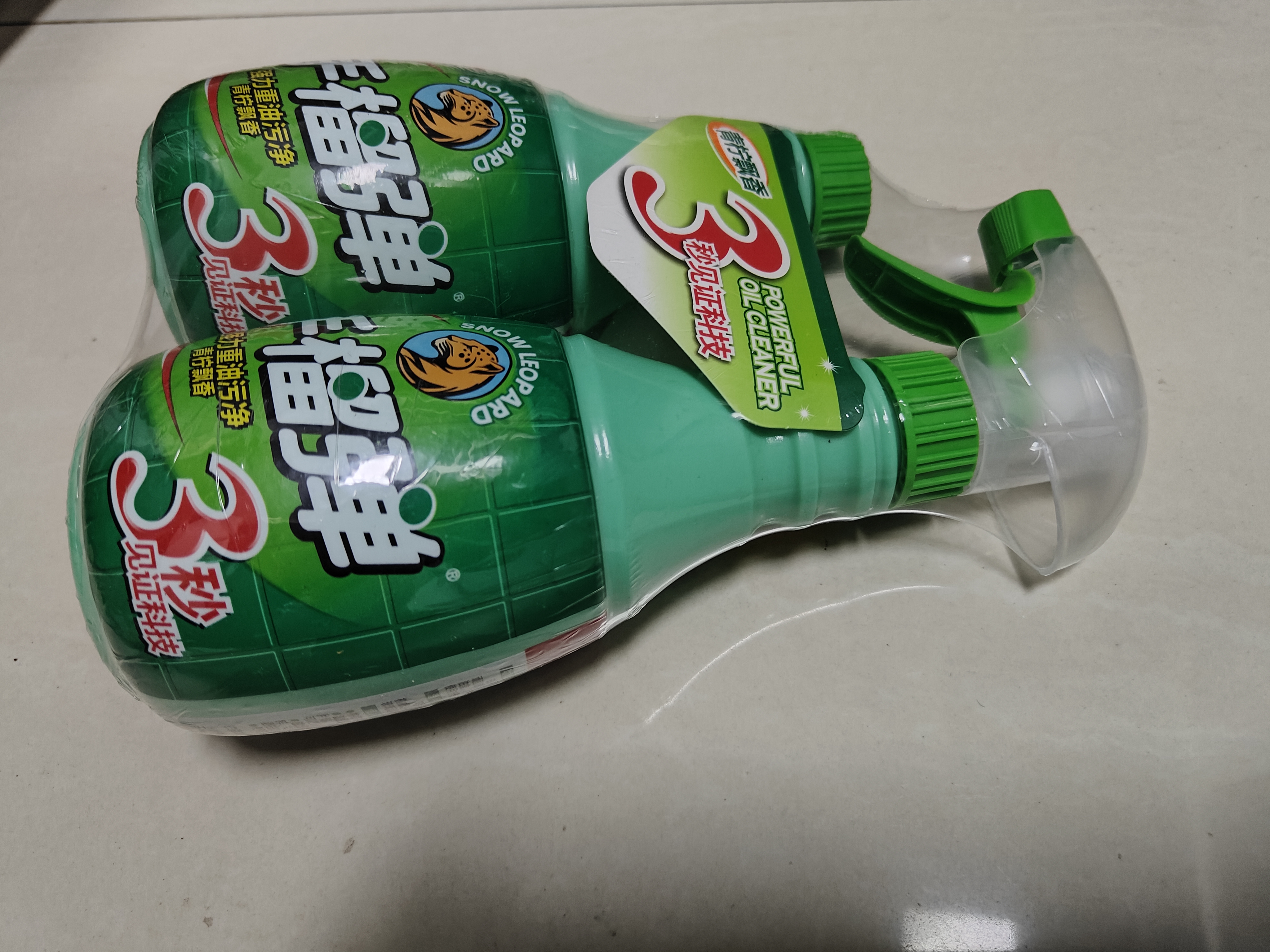 雪豹手榴蛋强力去油污家庭清洁剂柠檬香厨房重油污净清洗剂400g*2瓶 实拍图