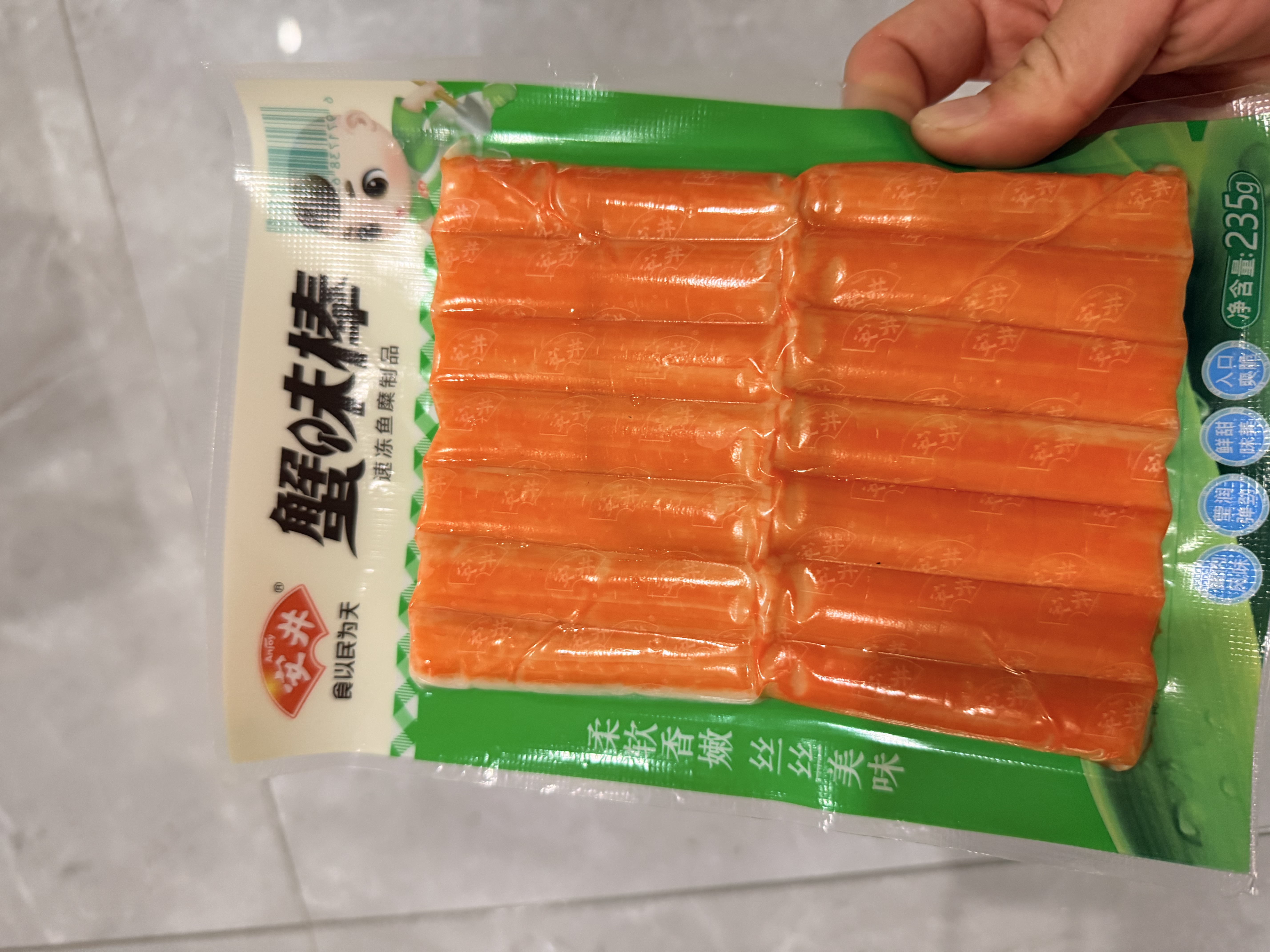安井蟹味棒 235g 1包 鱼糜含量≥50% 火锅烧烤麻辣烫关东煮丸料食材 实拍图