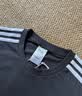 adidas纯棉休闲三条纹针织运动圆领正肩短袖T恤上衣男夏阿迪达斯   黑色/白   L 实拍图