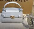 CHARLES&KEITH鳄鱼纹凯莉包手提斜挎婚包包女包生日礼物送女友CK2-50270880-1 Sea Salt Blue海盐蓝（新色） S 实拍图