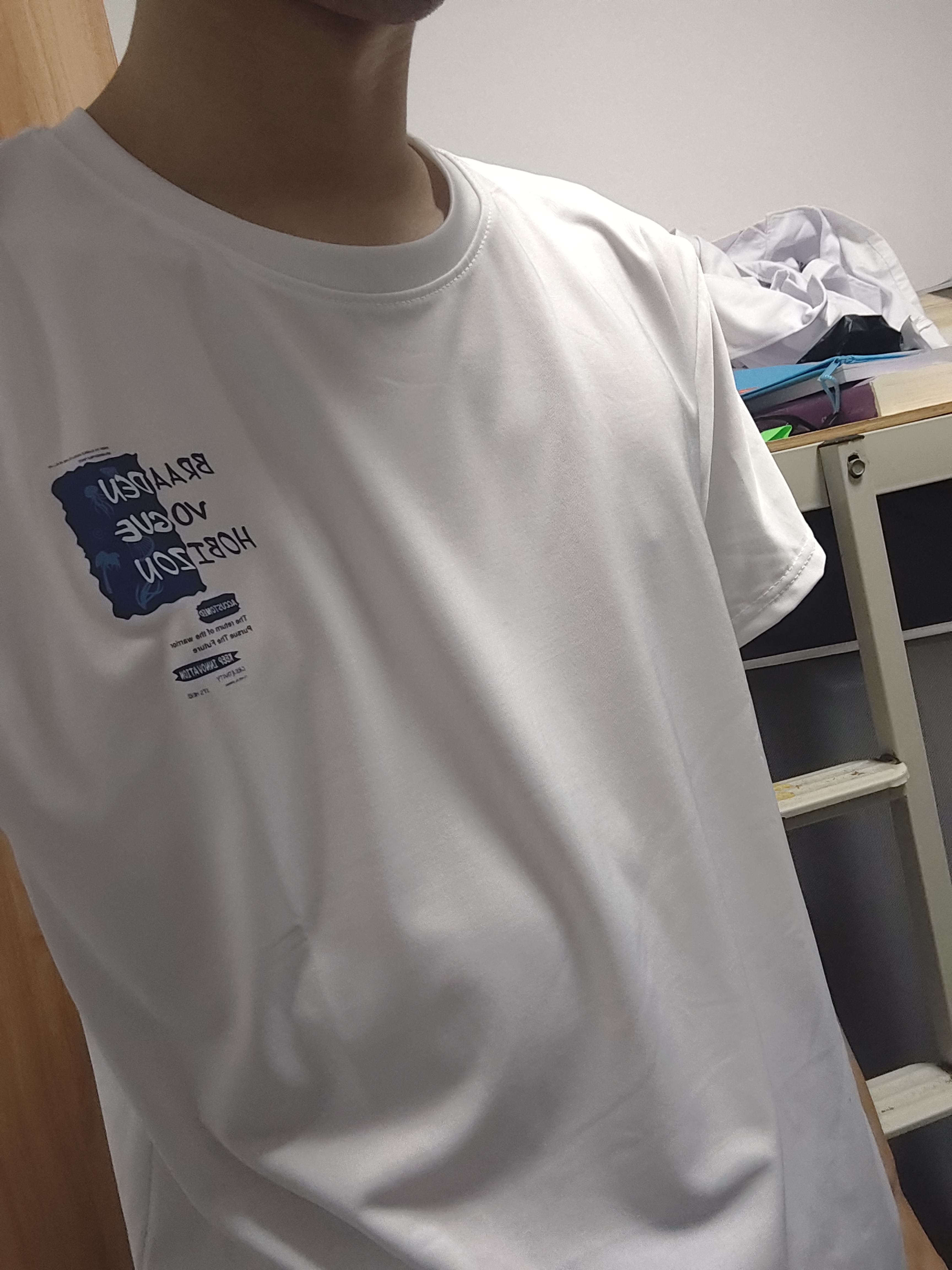 啄木鸟【2件装】短袖T恤男夏季冰丝凉感潮流半袖青年宽松休闲五分上衣 小沙滩白色+小月亮黑色 (2件装） L (建议体重110-125斤左右） 实拍图