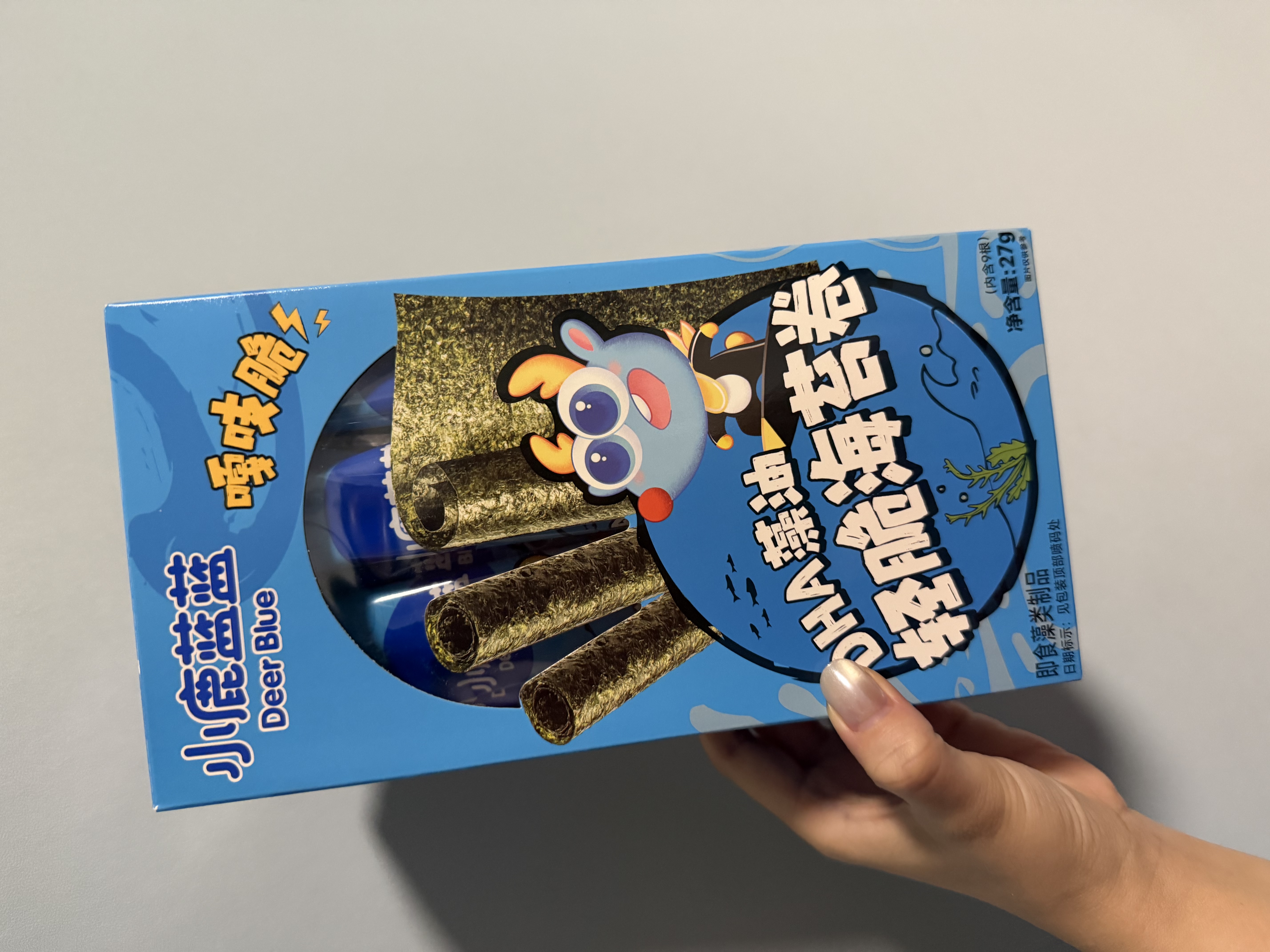 小鹿蓝蓝 DHA藻油轻脆海苔卷 宝宝儿童零食DHA即食海苔卷零食27g  实拍图