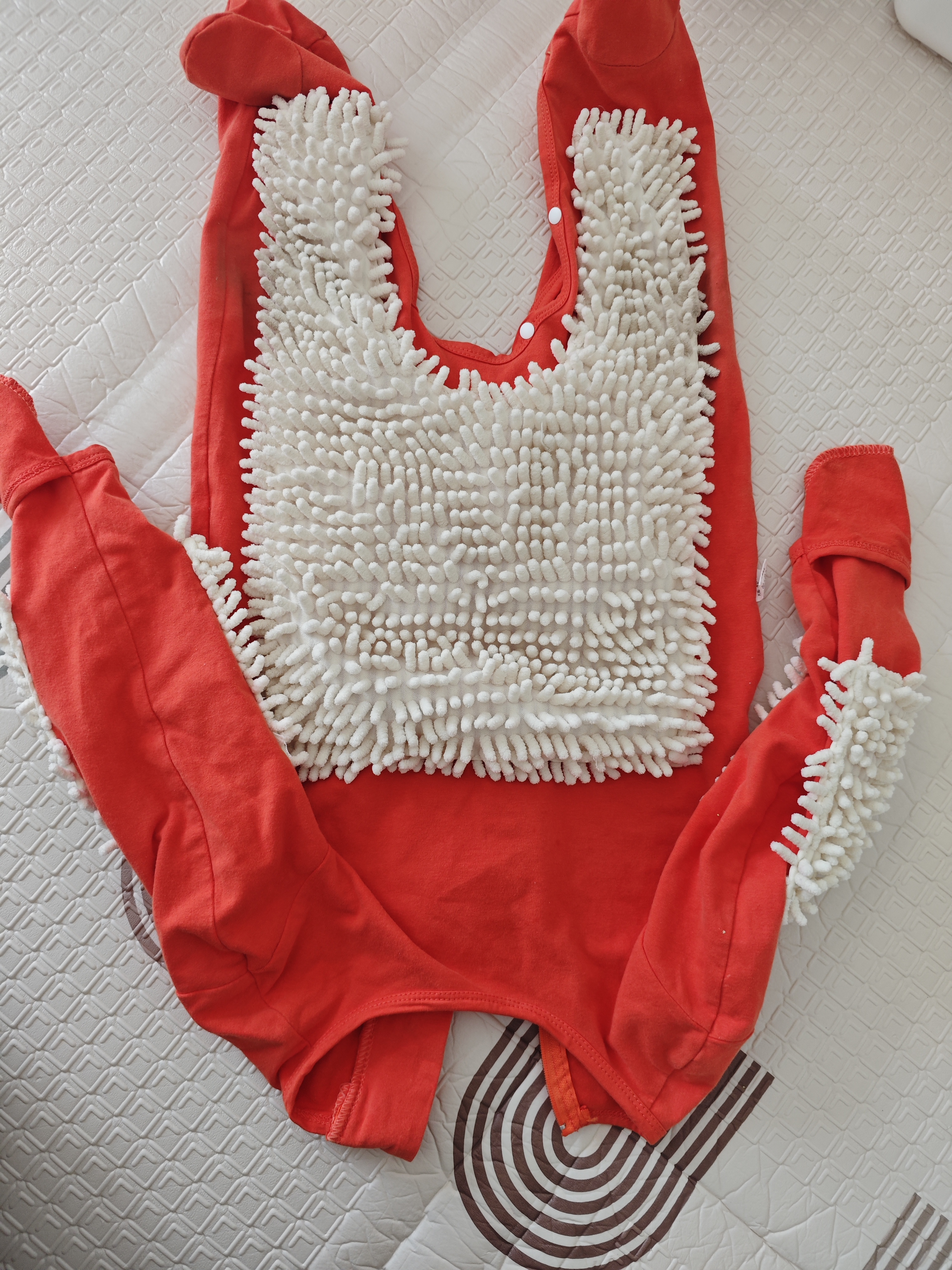 贝瑞加（Babyprints）婴儿连体衣宝宝秋冬拖地护肘爬服防脏擦地哈衣包手包脚衣服 桔80 实拍图