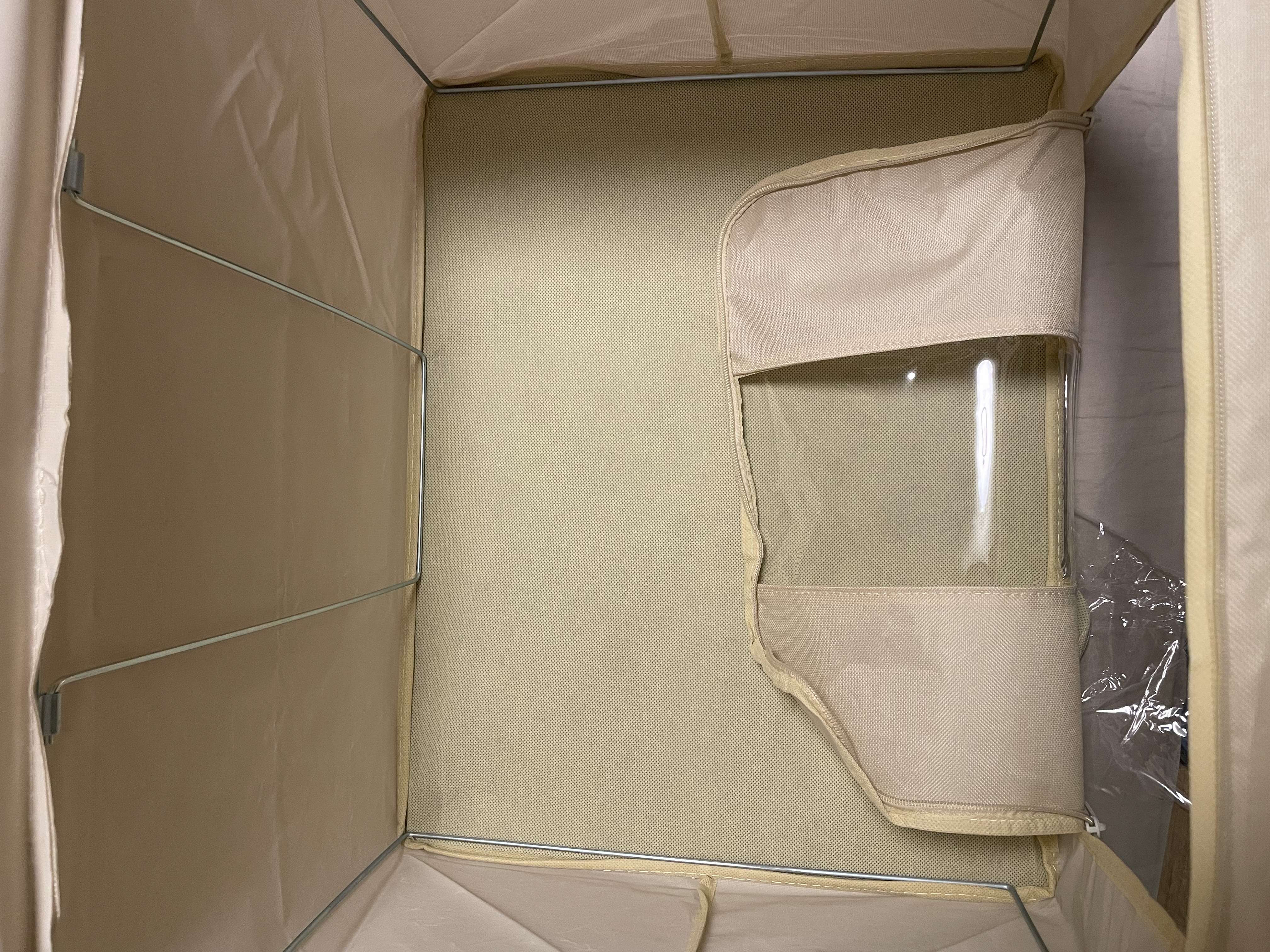 登比布艺收纳箱衣服棉被整理箱玩具衣物储物箱百纳箱 米色66L2只装 实拍图