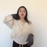 361°手套男冬季麂皮绒全指加绒加厚保暖骑车防风防寒触屏户外女骑行装 男款-棉麻灰 实拍图