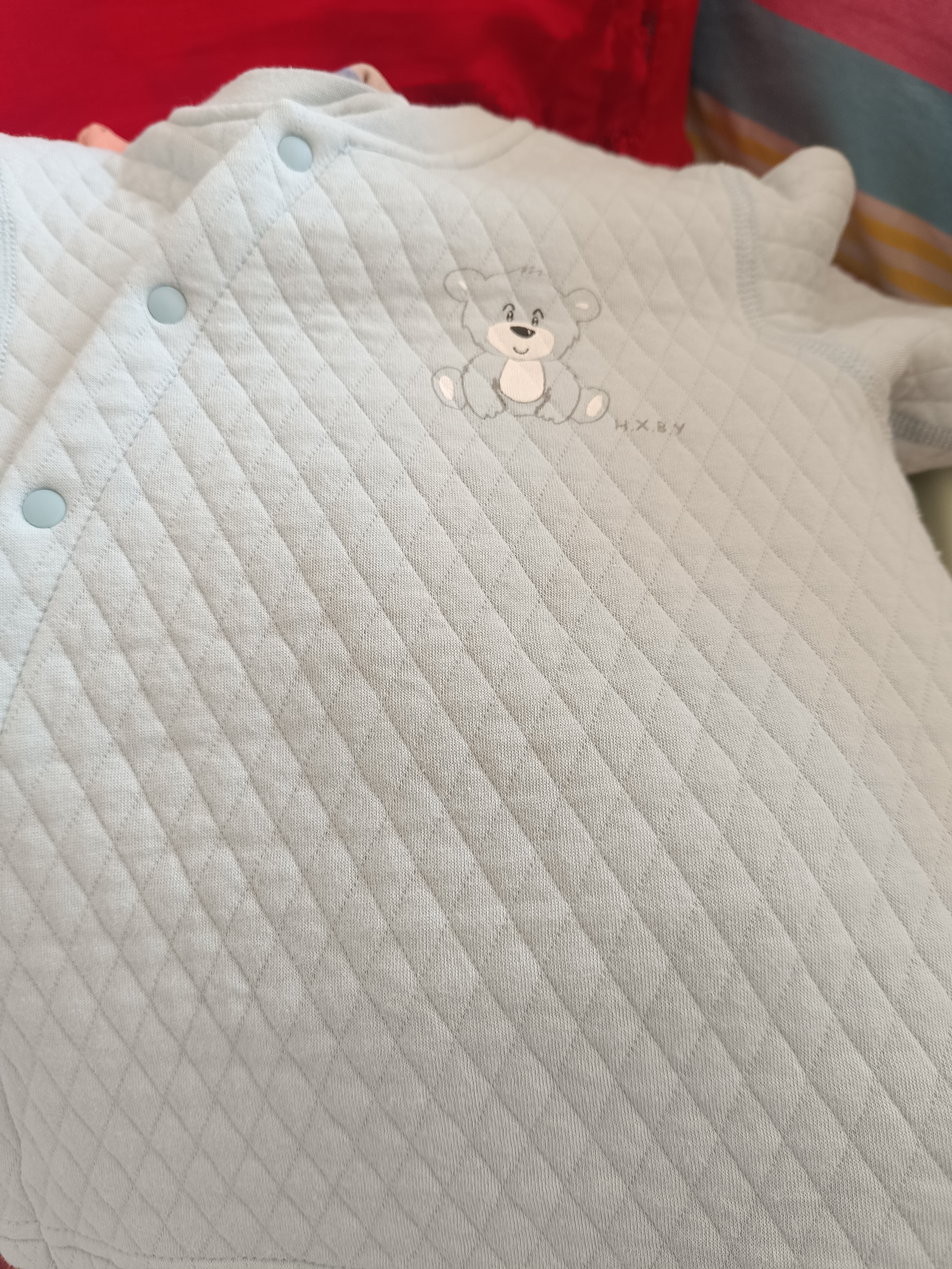 欢喜小熊婴儿衣服冬季宝宝内衣套装儿童睡衣秋冬三层保暖纯棉护肚高腰套 实拍图