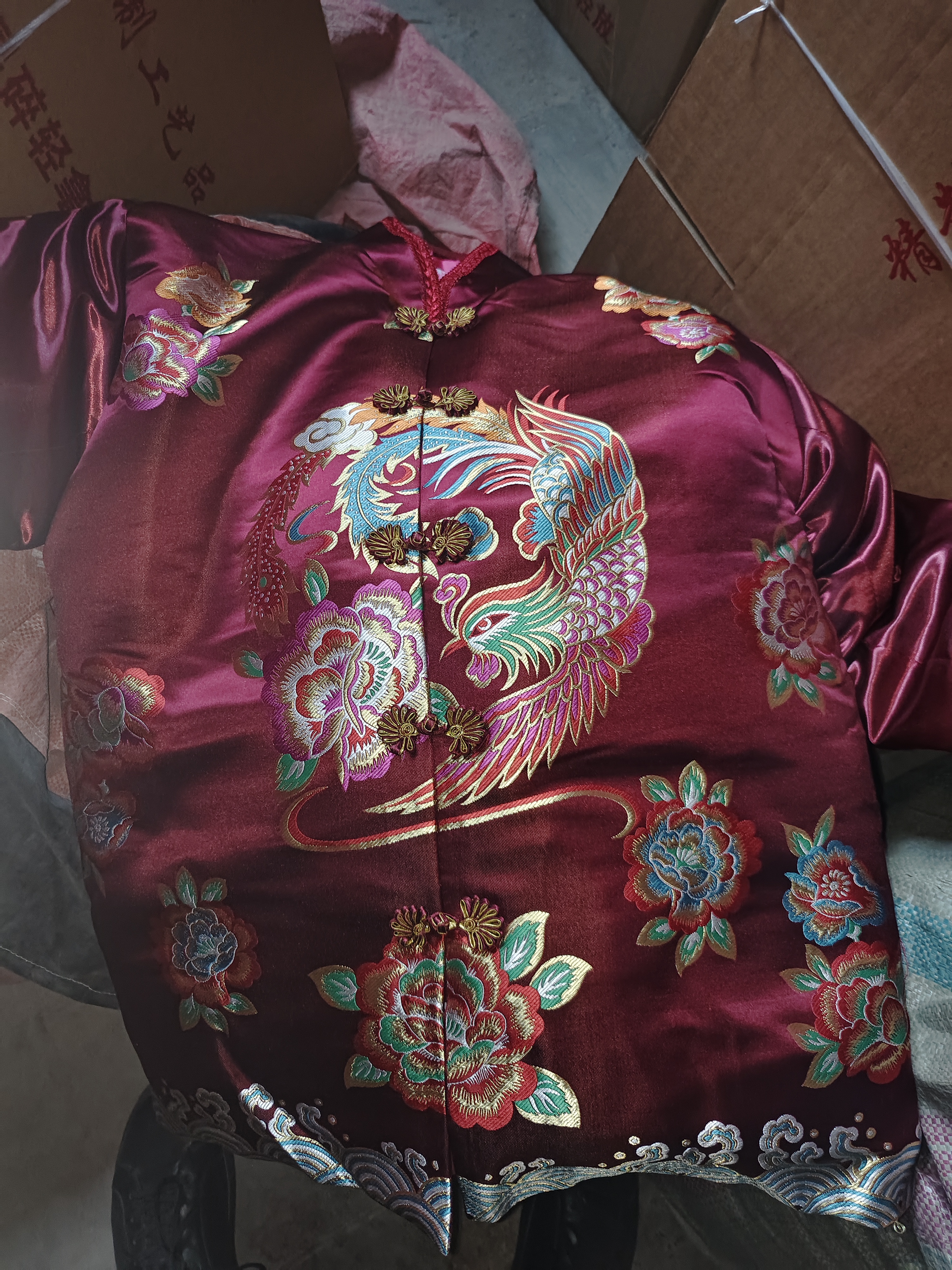 福寿岁寿衣女士七件套新中式高档棉制唐装宫廷装全套老年人去世下葬祭祀殡葬用品冲喜祝寿终老白事棉寿服 凤戏牡丹 实拍图