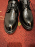 蜻蜓牌男士皮鞋新款商务正装休闲鞋英伦新郎结婚格子男内增高鞋结婚鞋 黑色(增高5CM) 42 实拍图
