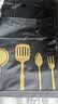 围裙防水防油厨房男女通用刀叉印花防水围裙工作服 防水围裙1条【黑色】 常规款 实拍图