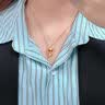 中国黄金（CHINA GOLD）黄金躲猫猫铃兰花喵吊坠女款足金首饰品情人节生日礼物送女友老婆 躲猫猫招财金喵项链【咖绳】约0.65g 实拍图