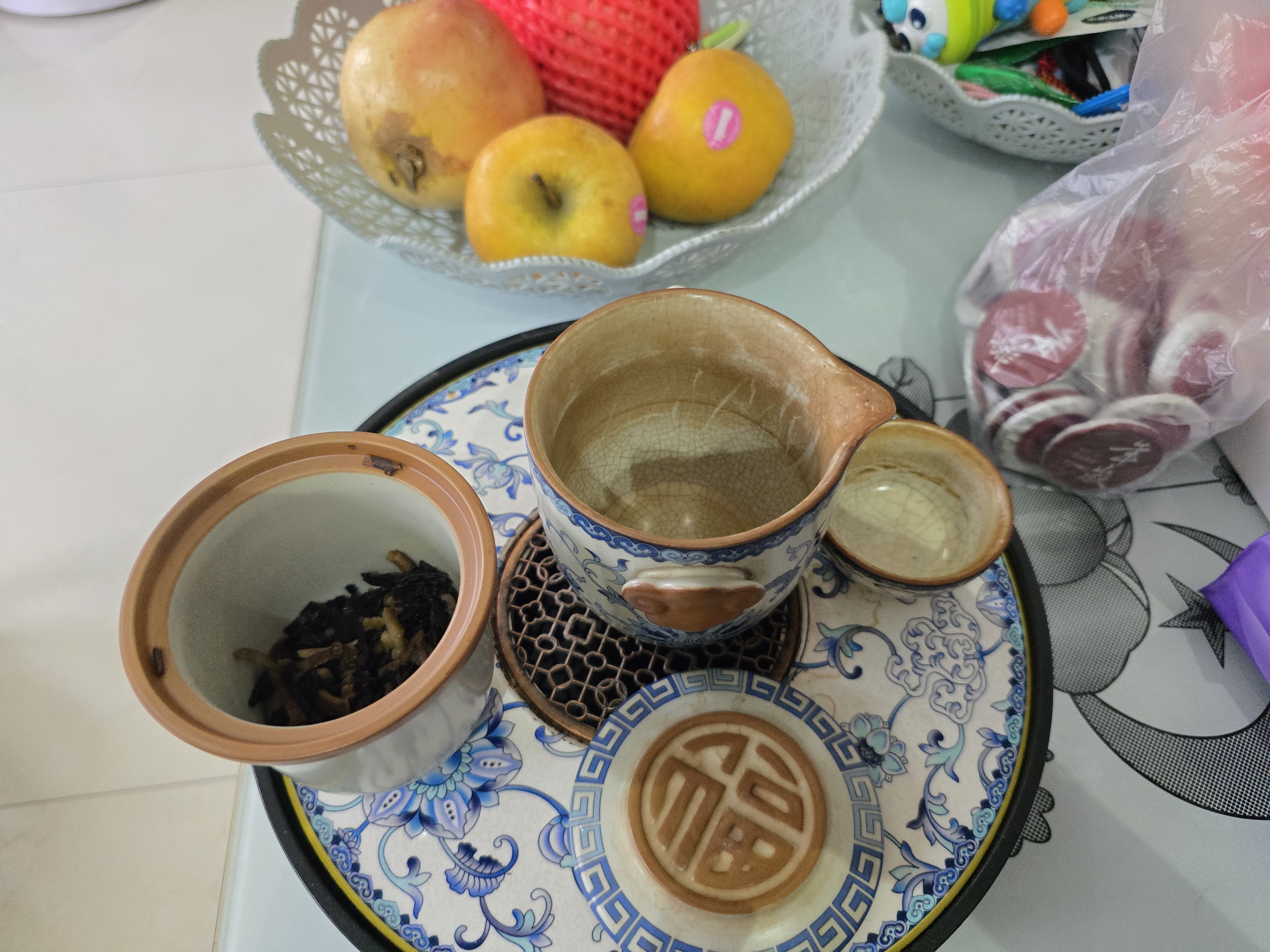 唐丰汝窑旅行茶具一壶四杯户外露营便携式茶具茶杯茶壶套装茶具伴手礼 实拍图