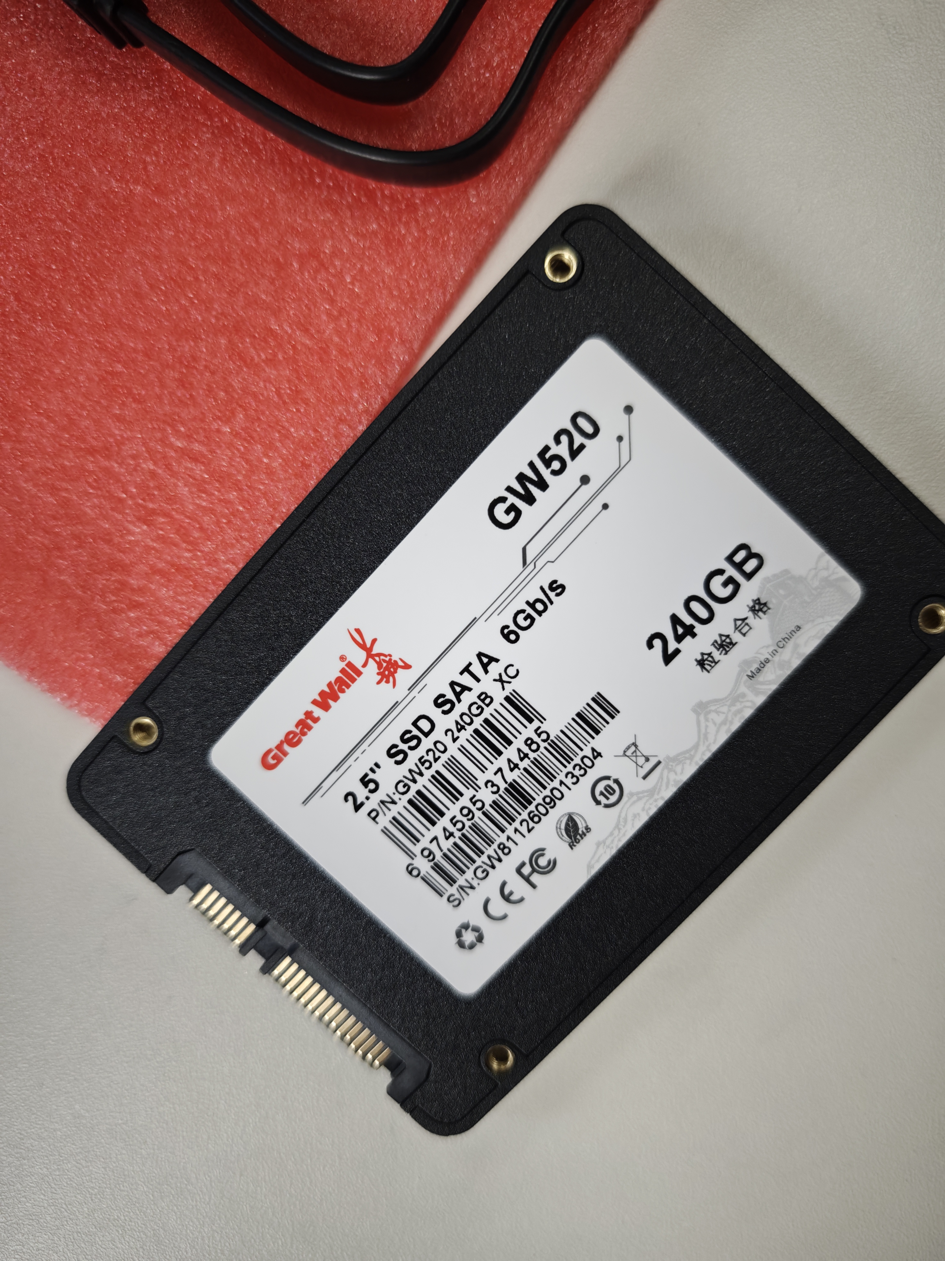 长城（Great Wall) 240GB SSD固态硬盘 SATA3.0接口 读速520MB/S台式机/笔记本通用 GW520系列 实拍图