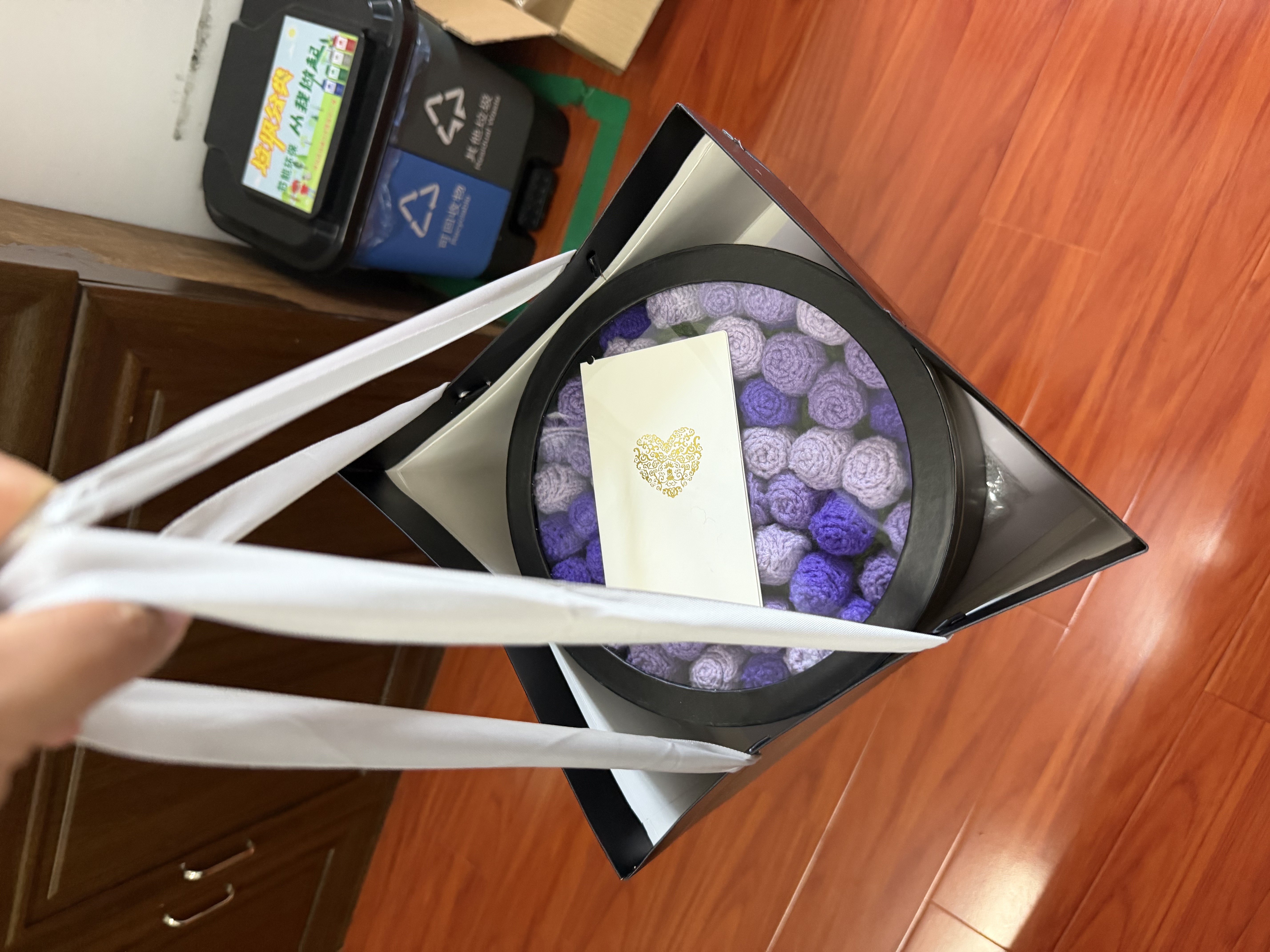 柏爱紫色玫瑰花束空调毯子生日礼物女永生花礼盒结婚纪念日实用高档 实拍图