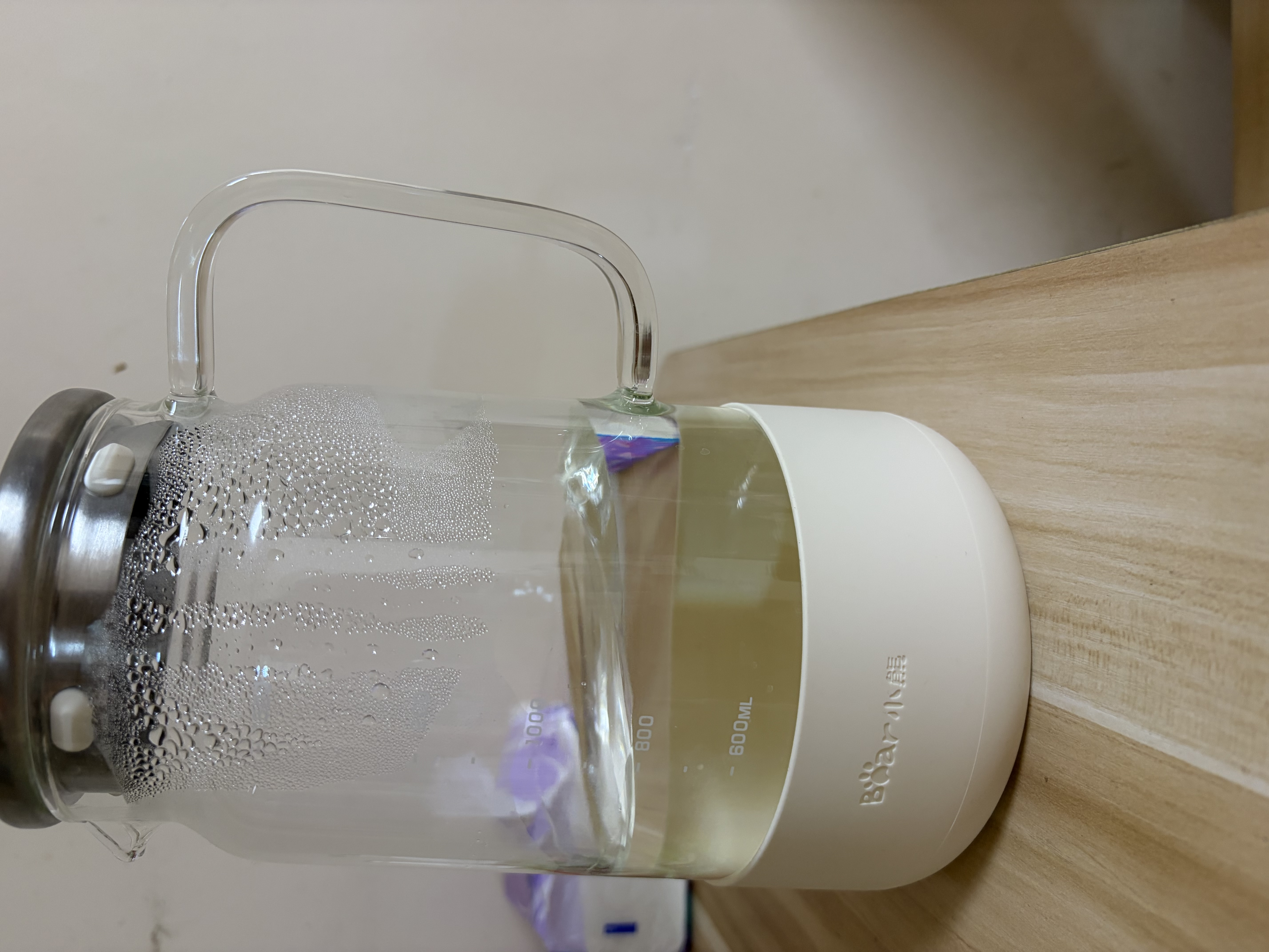 小熊（Bear）家用冷水壶 高硼硅玻璃杯 防烫硅胶底1.5L大容量凉水壶杯子啤酒杯 实拍图