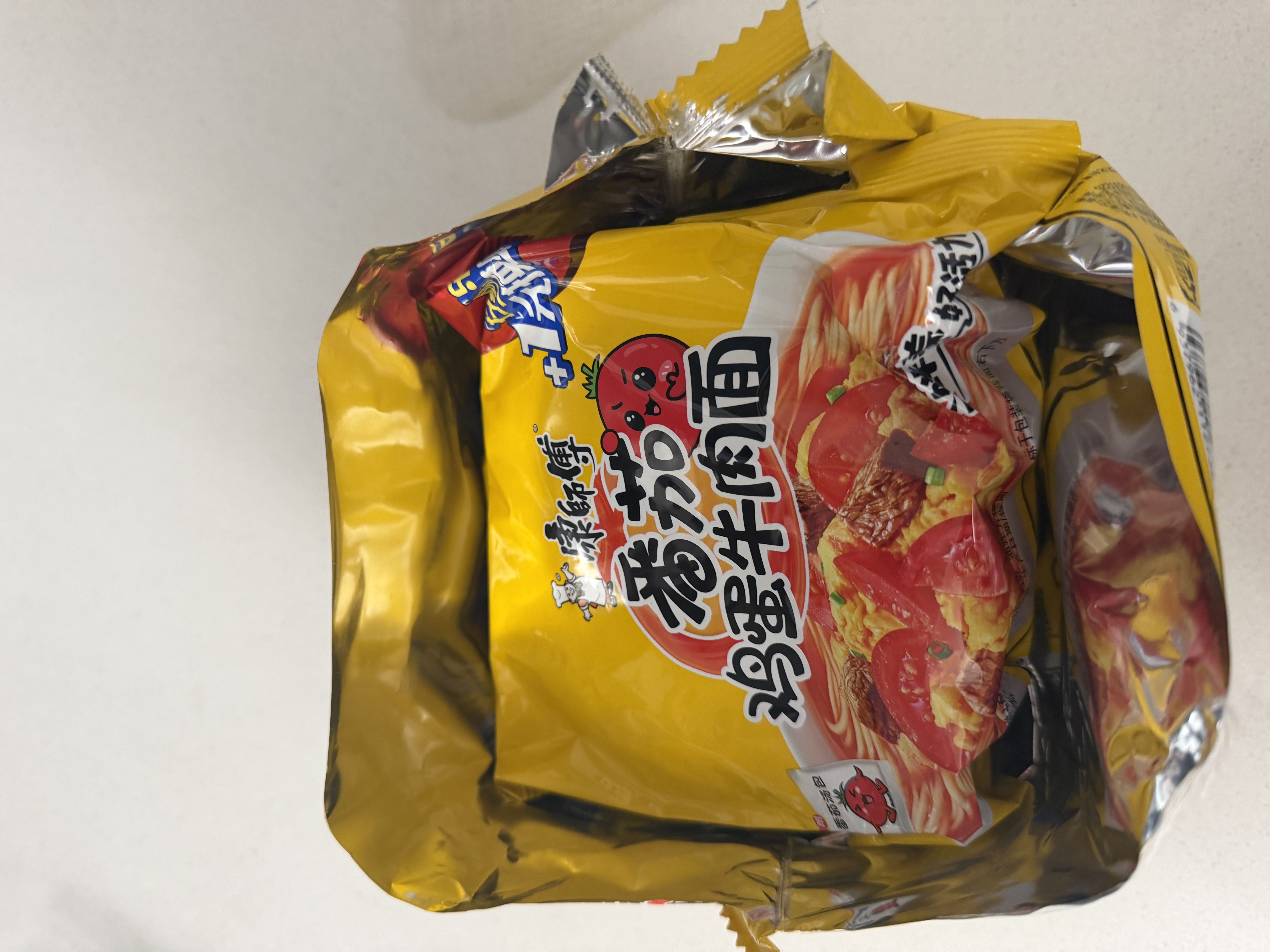 康师傅 方便面 经典番茄鸡蛋牛肉面五连包115g*5 泡面袋装速食 方便食品 实拍图