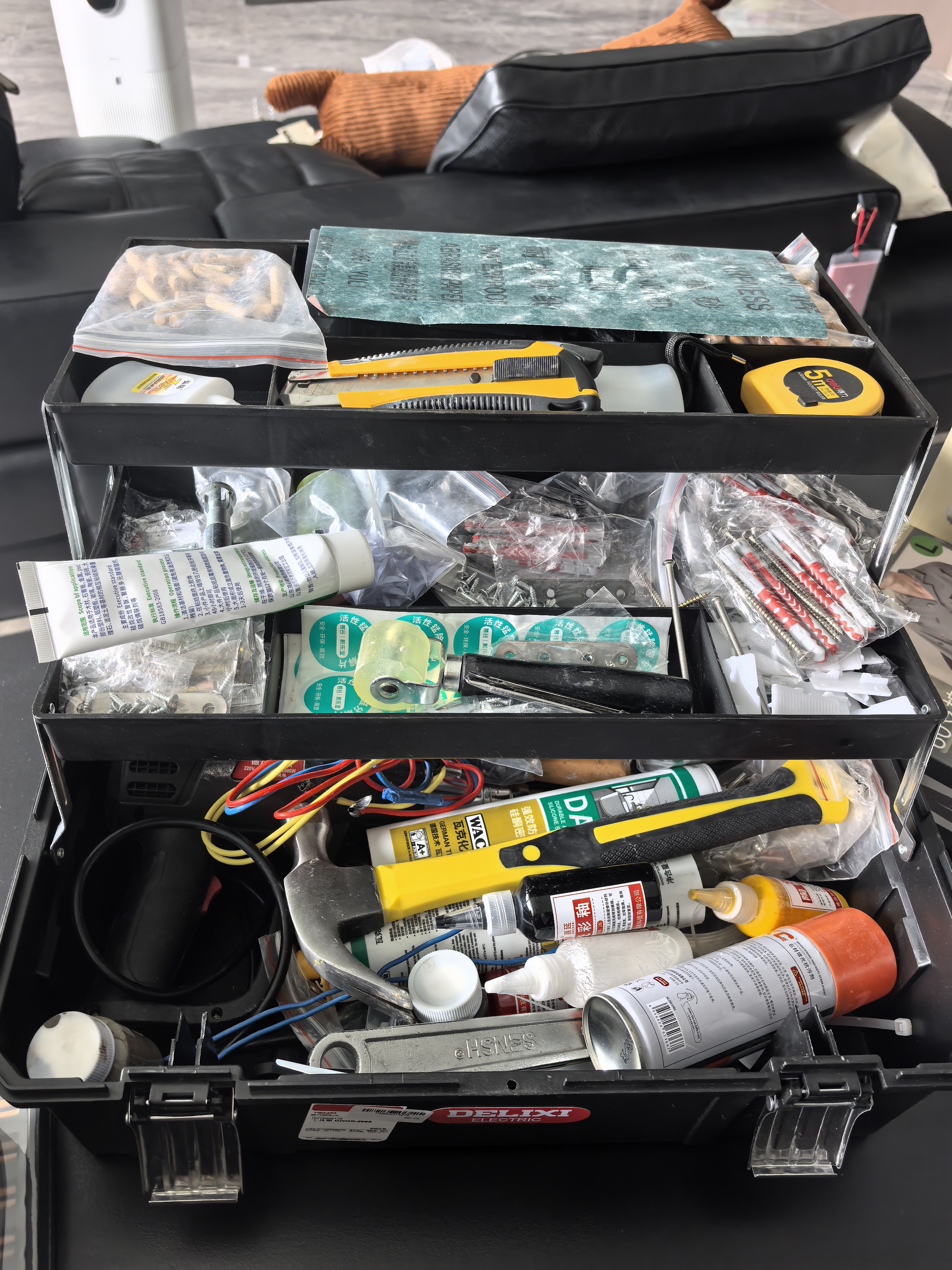 德力西工具箱工业级家用套装多功能五金美术盒电工多层折叠收纳箱 实拍图
