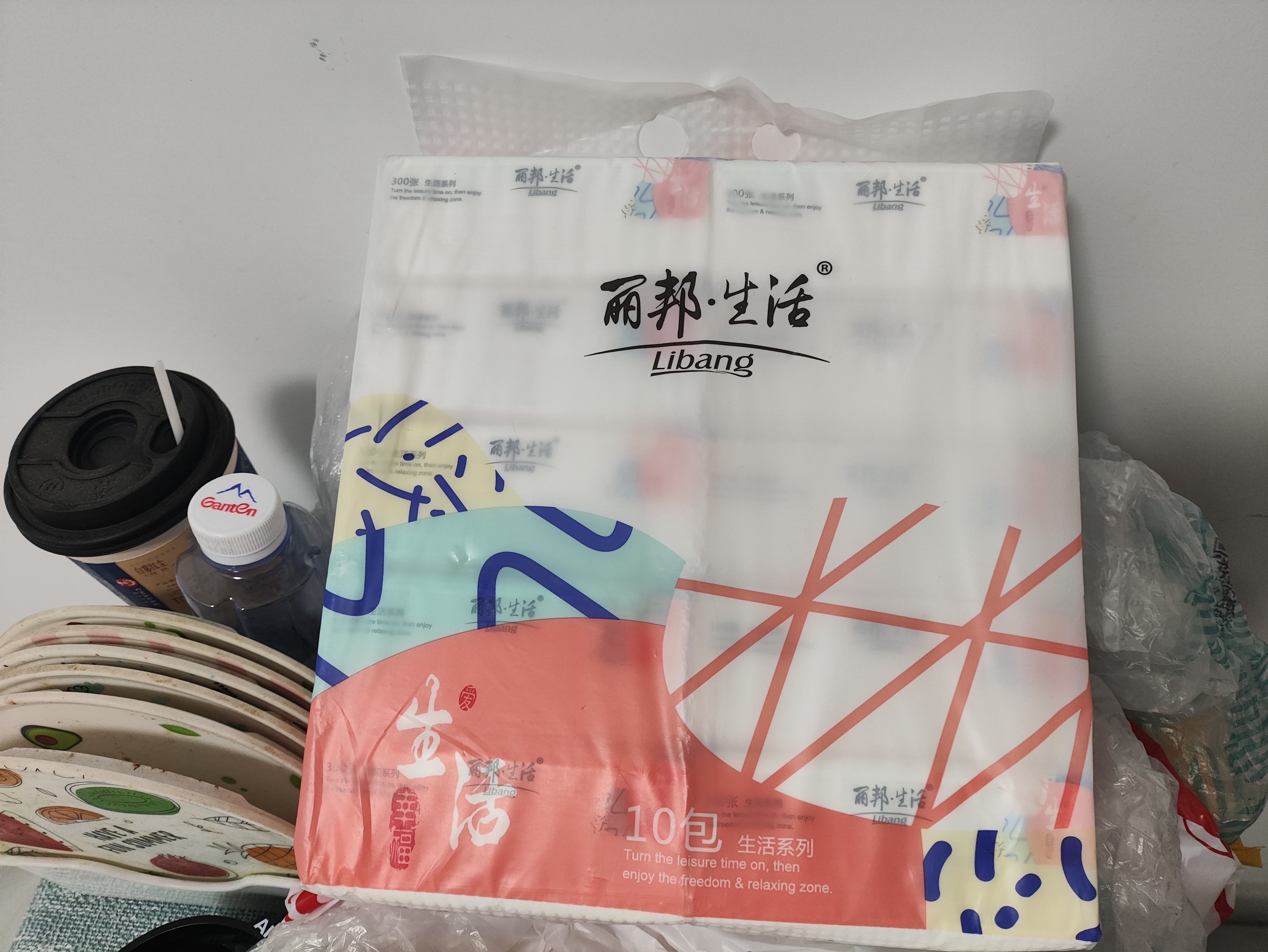 丽邦抽纸5层300张*10包便携小包面巾纸餐馆餐巾纸家庭提装 实拍图