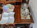 益茶福全自动上水电热水壶底部上水嵌入式茶台功夫茶烧水壶饮水烧水一体机抽水玻璃煮茶壶保温泡茶壶 1L SQ-008金色玻璃套装 实拍图