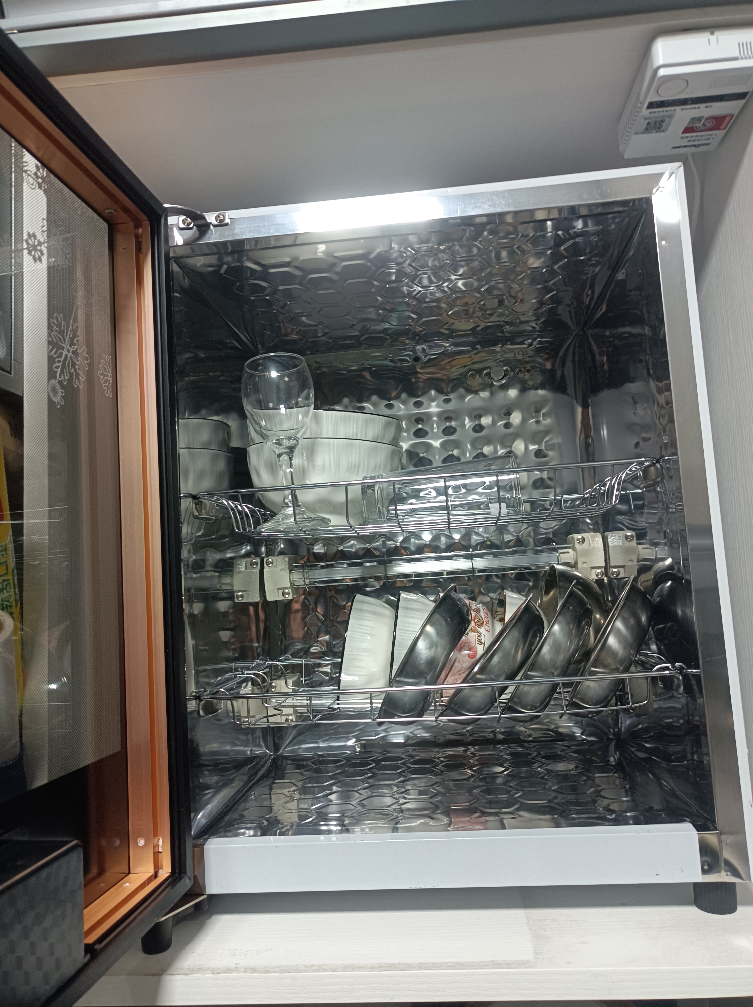万宝单门壁挂式消毒柜家用台式餐具高温消毒碗柜迷你茶具水杯子不锈钢商用烘干碗筷厨房小型桌面办公室 二星级 50L 台式单门消毒柜 实拍图