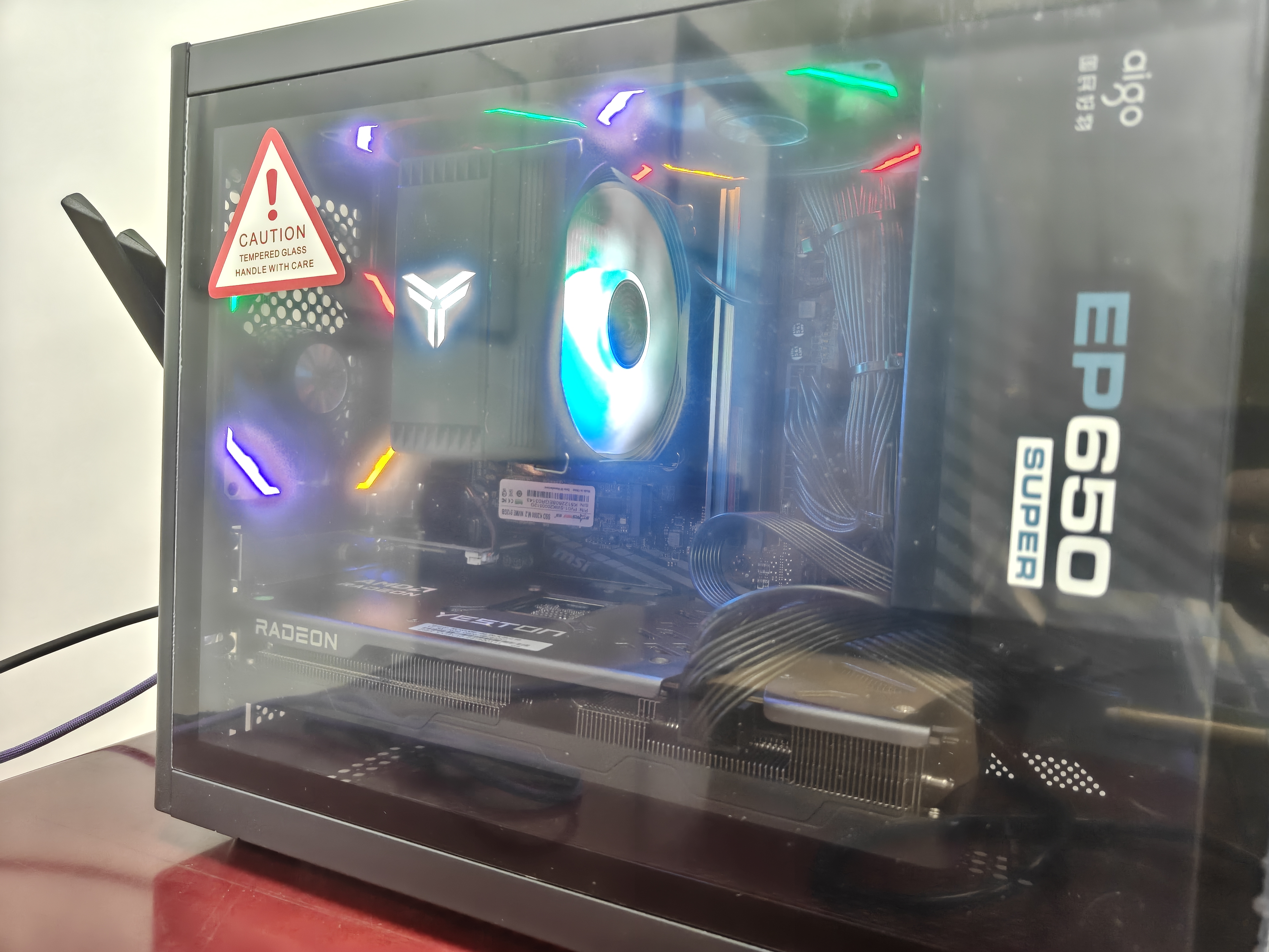AMD R5 5600/9600X/RX7650GRE/6500XT迷你主机ITX整机手提DIY电脑组装机台式mini办公台式机AI PC电脑 配置四丨R5 5600/RX7650GRE 实拍图