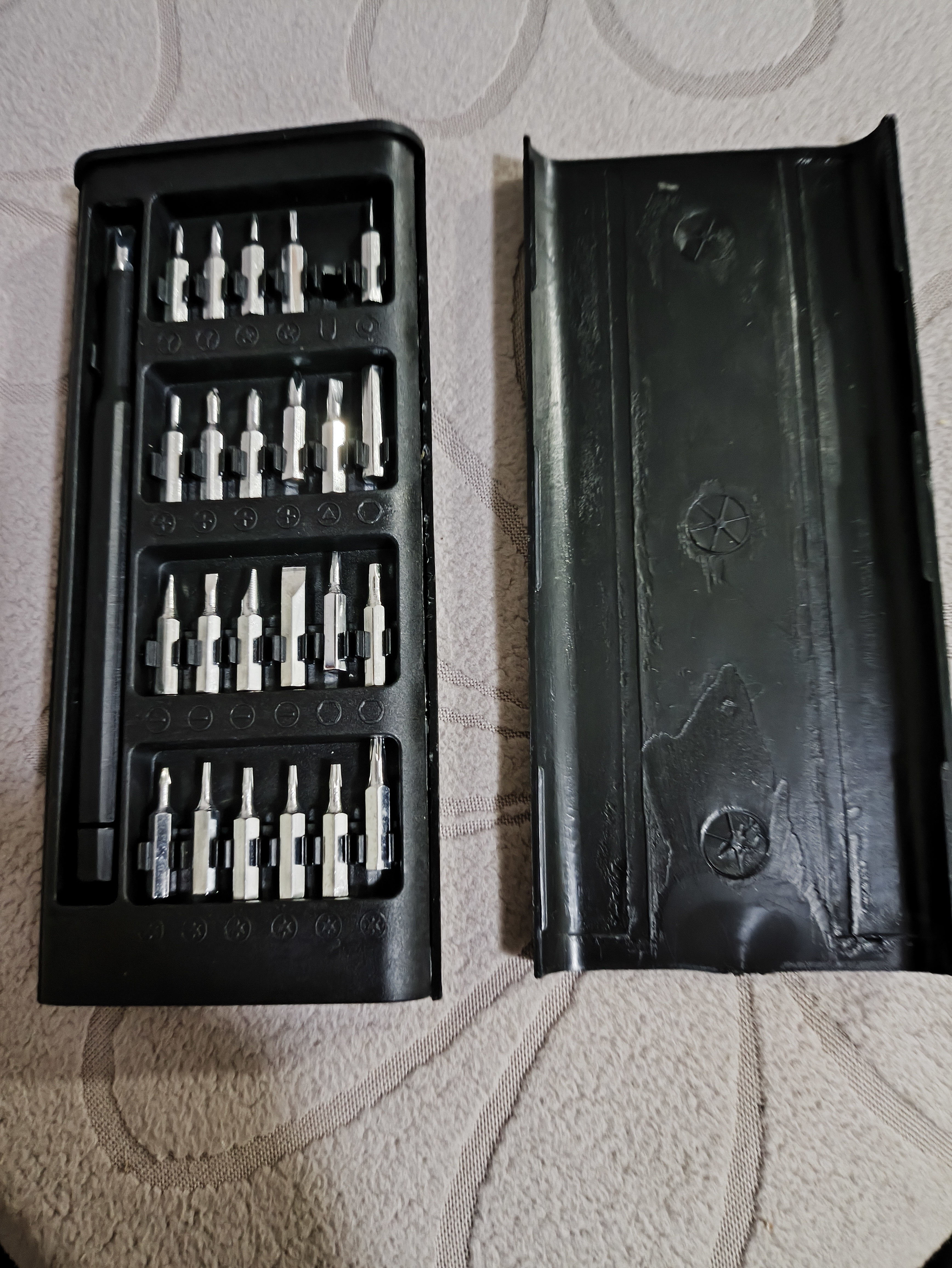 手工工具套装实验DIY多功能精密32合一24合一皮包款12合一螺丝刀起子手机电脑笔记本维修 工具盒25合一（塑料杆）颜色随机 实拍图