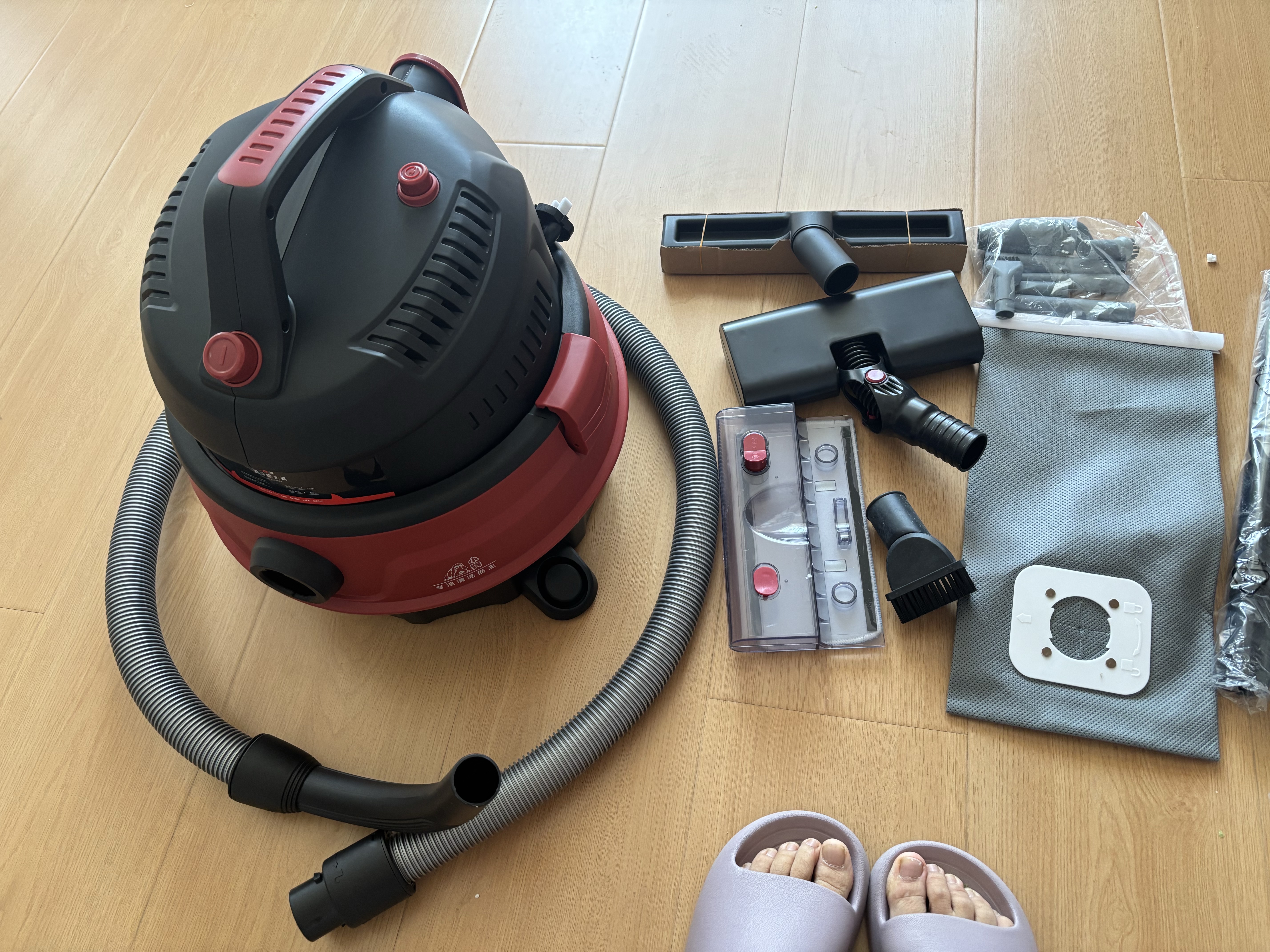 小狗桶式吸尘器家用吸拖一体1800W大功率大吸力工业吸尘器干湿吹三用装修美缝开荒保洁多功能T004S 实拍图