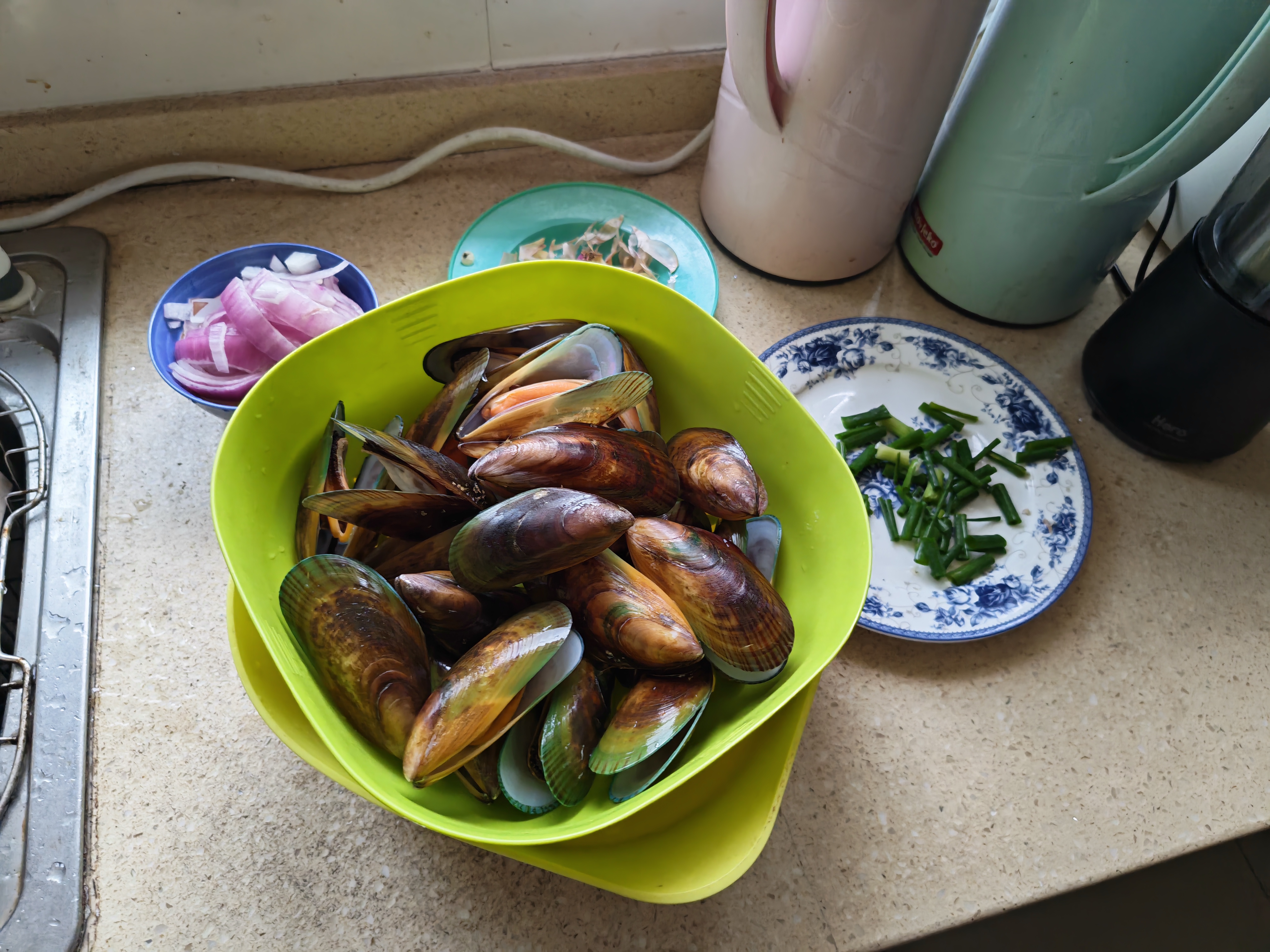 海鲜世家新西兰熟冻原汁全壳青口贝净含量1kg21-26只/袋原装进口家庭聚餐 实拍图