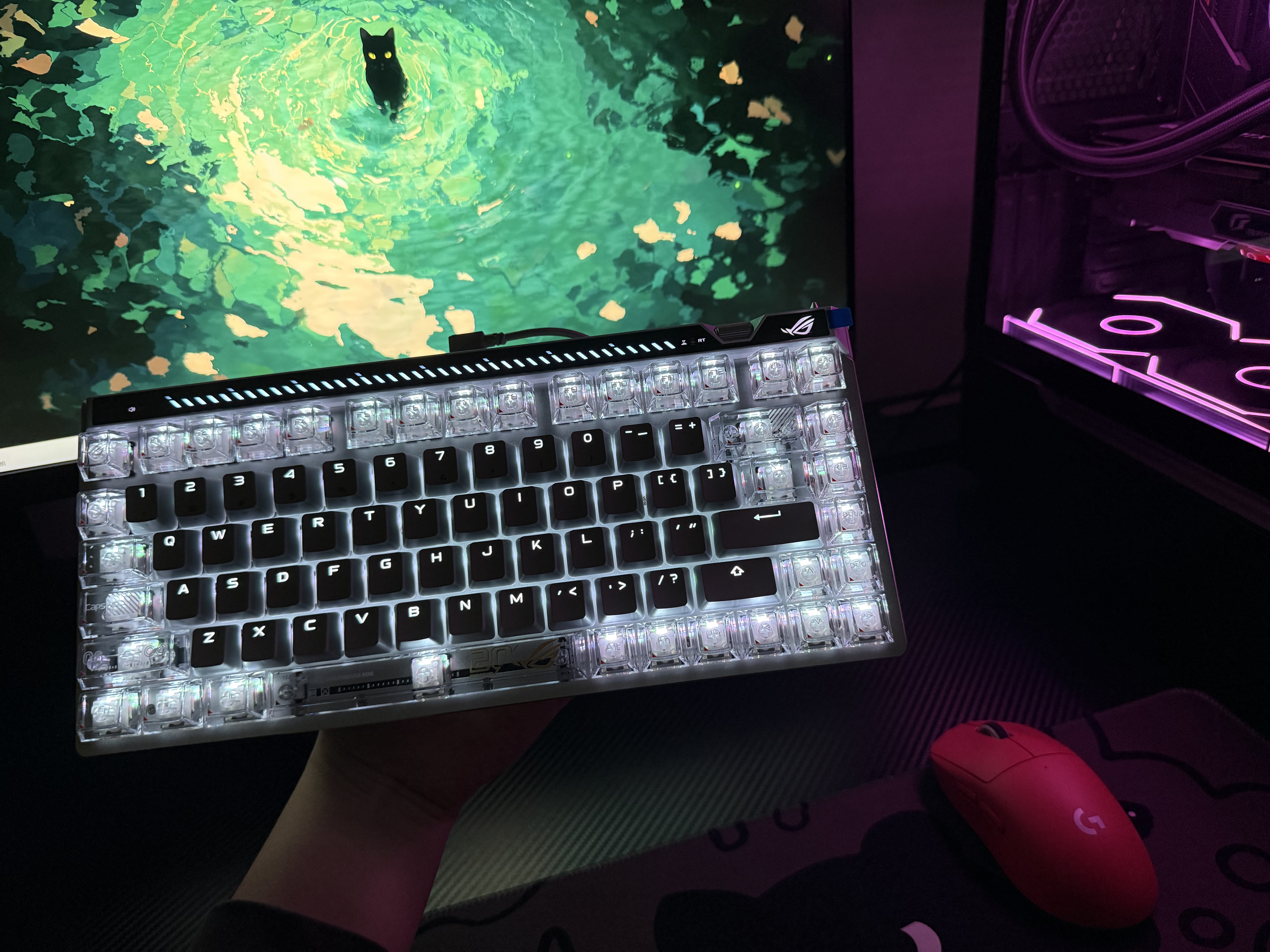 ROG魔导士Ace 75HE V2X有线游戏键盘 磁轴键盘HFX V2X磁轴RT0.01电竞机械键盘小蜜蜂冠军战队同款白色 晒单实拍图