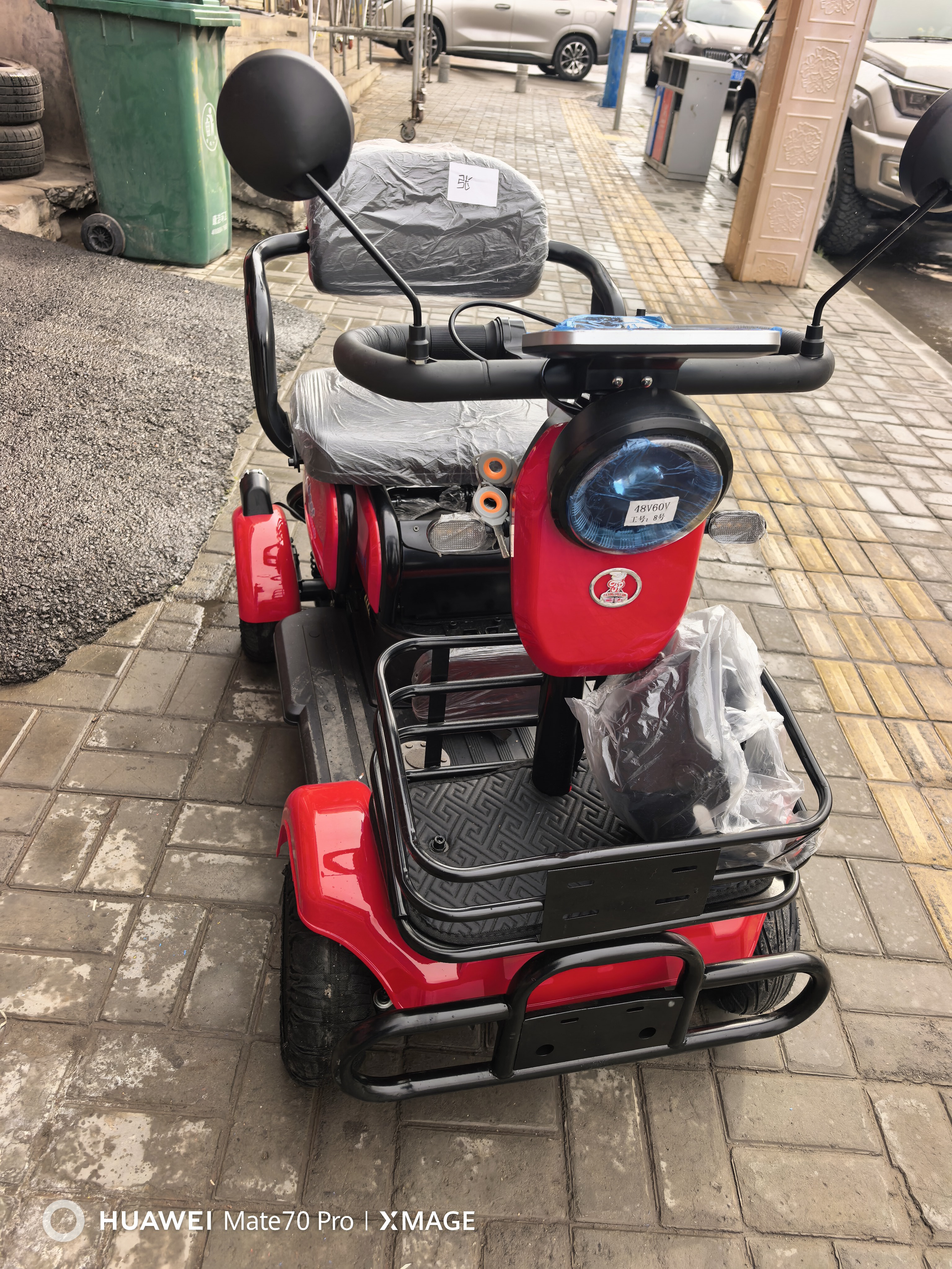飞鸽四轮老年人代步电动车最新款接送小孩小型电瓶车防侧翻带电磁刹车 1000W60V24A黑金超威电池续航100里 实拍图