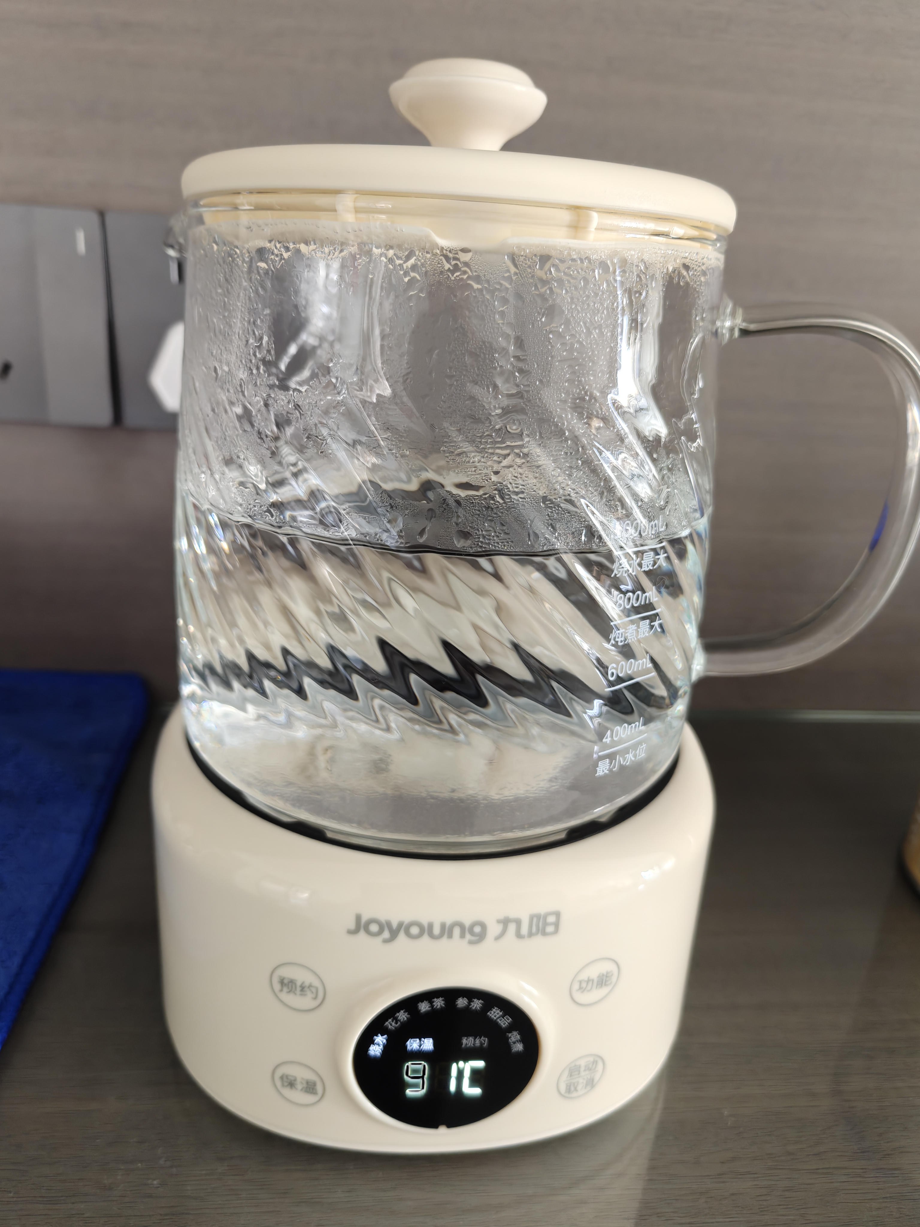 九阳（Joyoung）养生壶家用全玻璃煮茶器轻音炖煮办公室0金属0胶水冲奶800W大功率烧水壶恒温壶WY-PR2105（1L） 实拍图