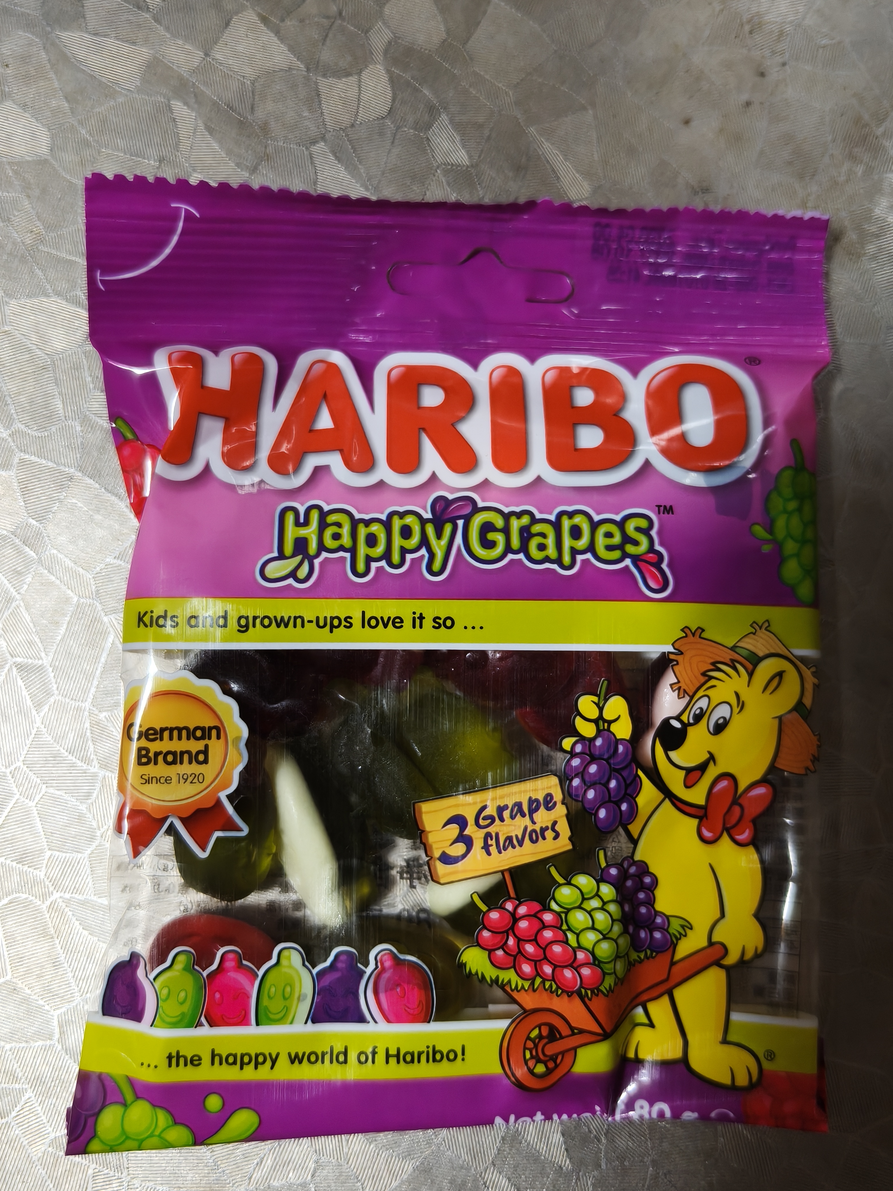 哈瑞宝（Haribo）葡萄果汁软糖80g 土耳其进口 休闲儿童零食糖果 橡皮糖QQ糖 实拍图