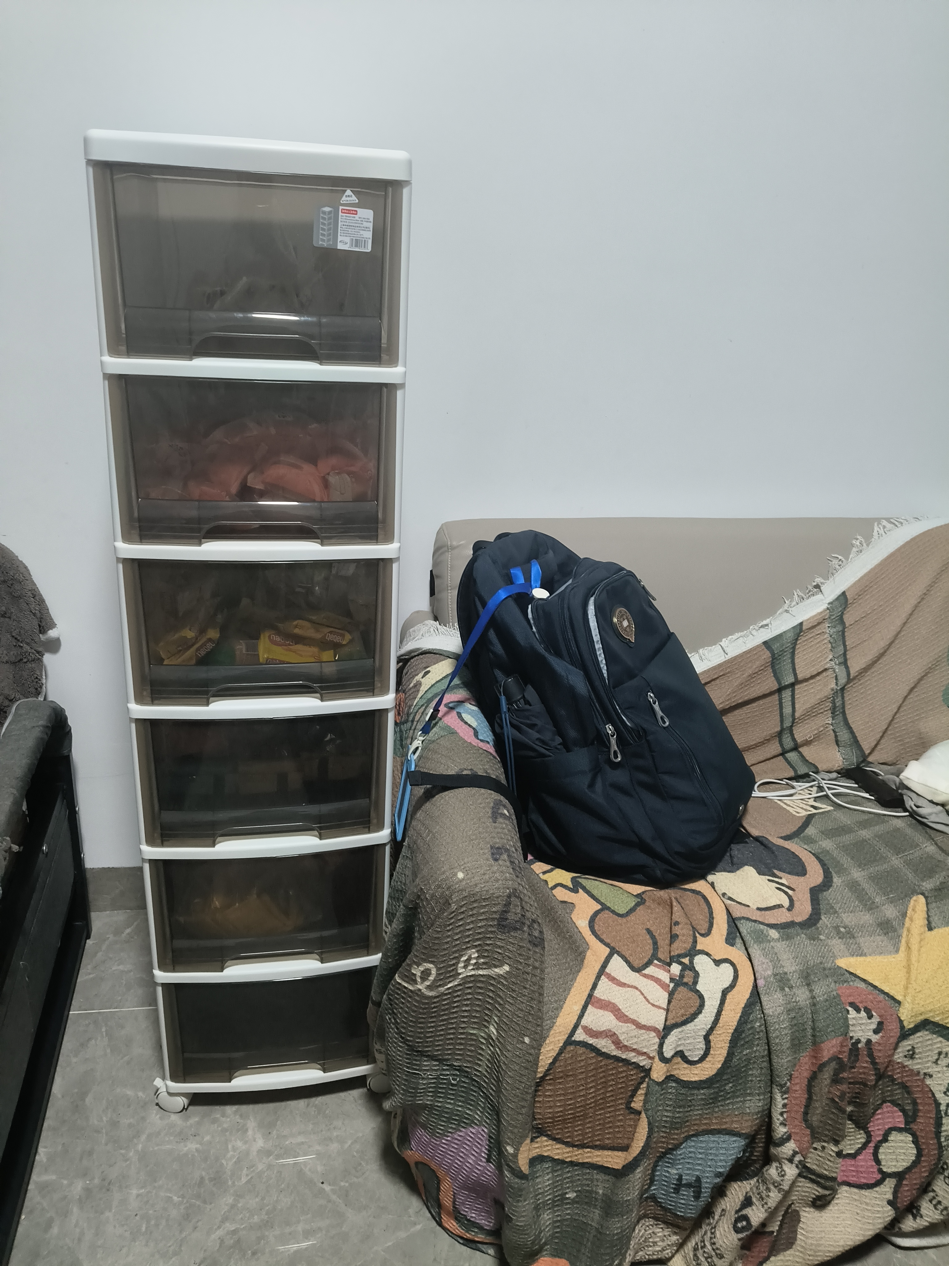 JEKO&JEKO抽屉式化妆品收纳柜儿童衣柜玩具零食储物柜夹缝柜五斗柜 茶色6层 实拍图