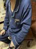 京东京造10A抑菌纯棉睡衣男衣服秋冬套装A类一等品50支情侣家居服绀青L 实拍图