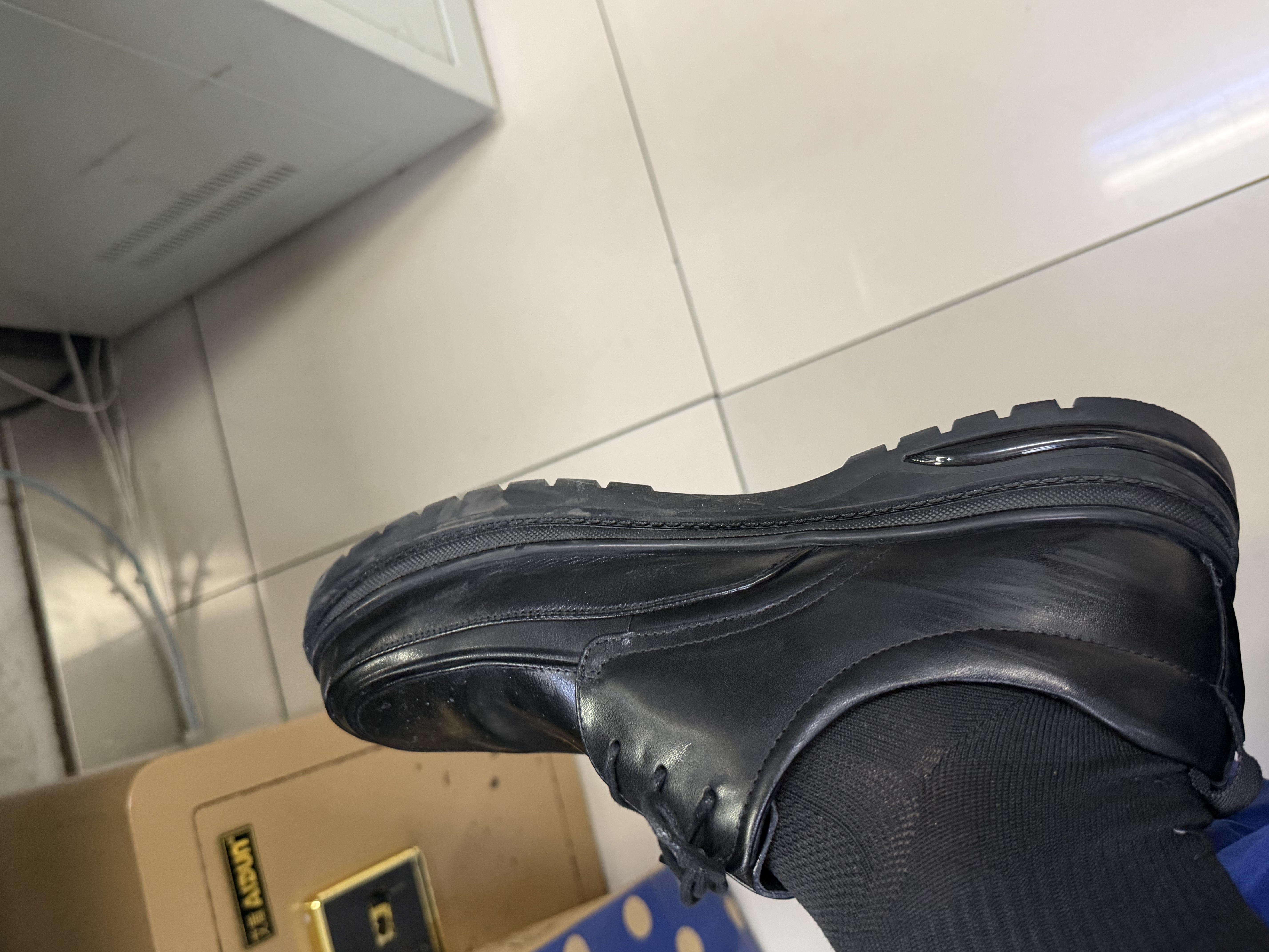 百丽男鞋通勤商务皮鞋真皮牛皮褶皱增高休闲皮鞋A1373AM5 黑色 44 实拍图