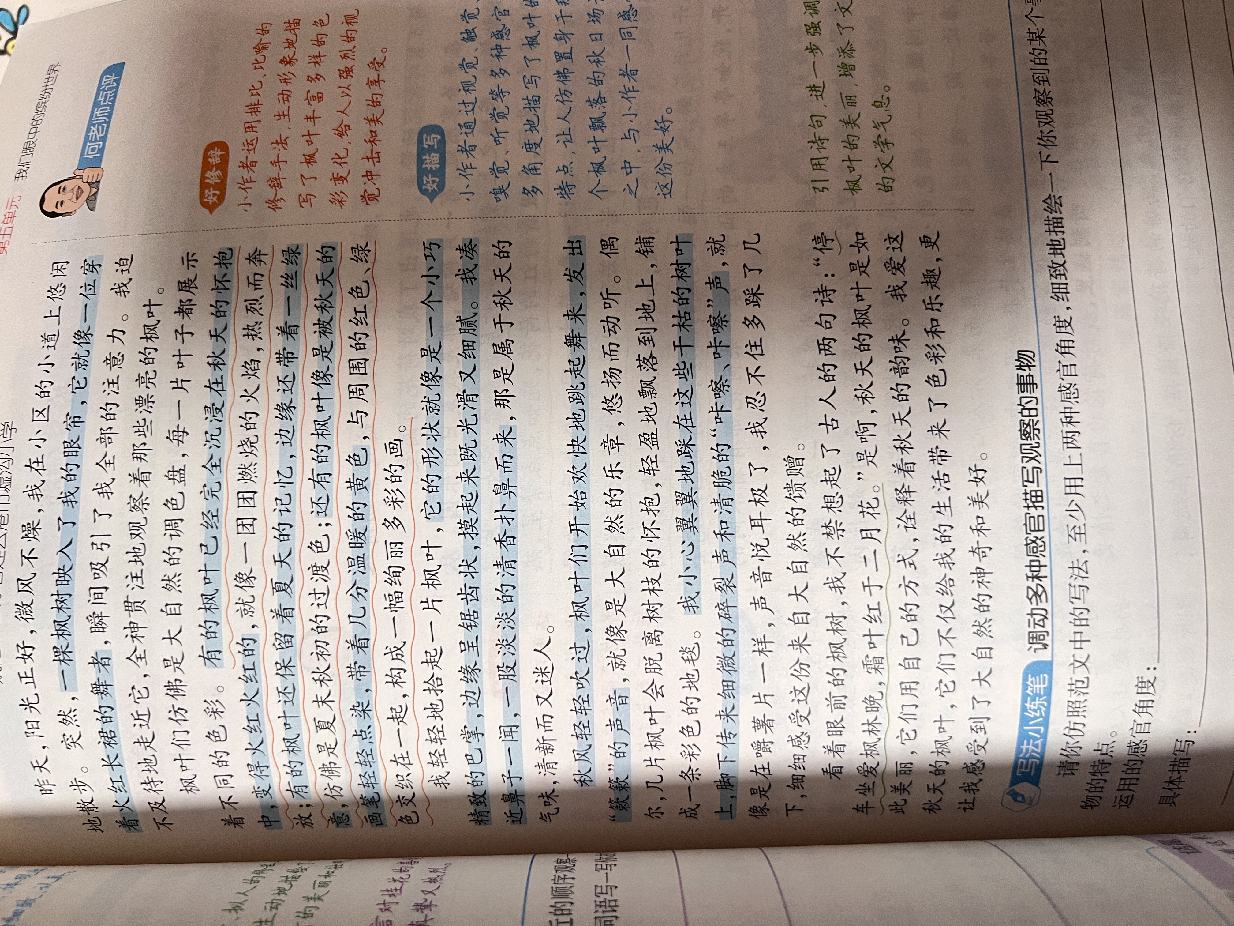 一本小学生同步作文四年级上册 2026秋语文满分作文单元习作美文金句素材积累写作方法技巧优秀范文大全 实拍图